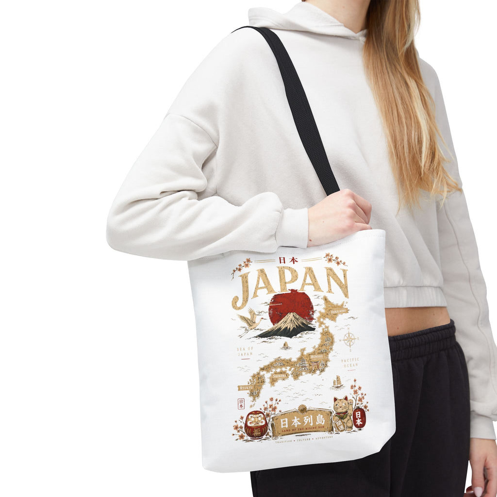 Japan Map Tote Bag – Mount Fuji & Rising Sun Travel Tote