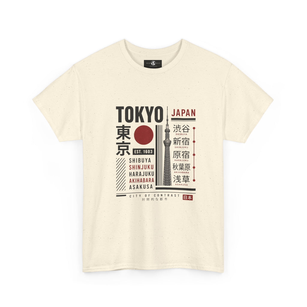 Tokyo Japan Graphic T-Shirt – Kanji City Names & Red Sun Travel Tee