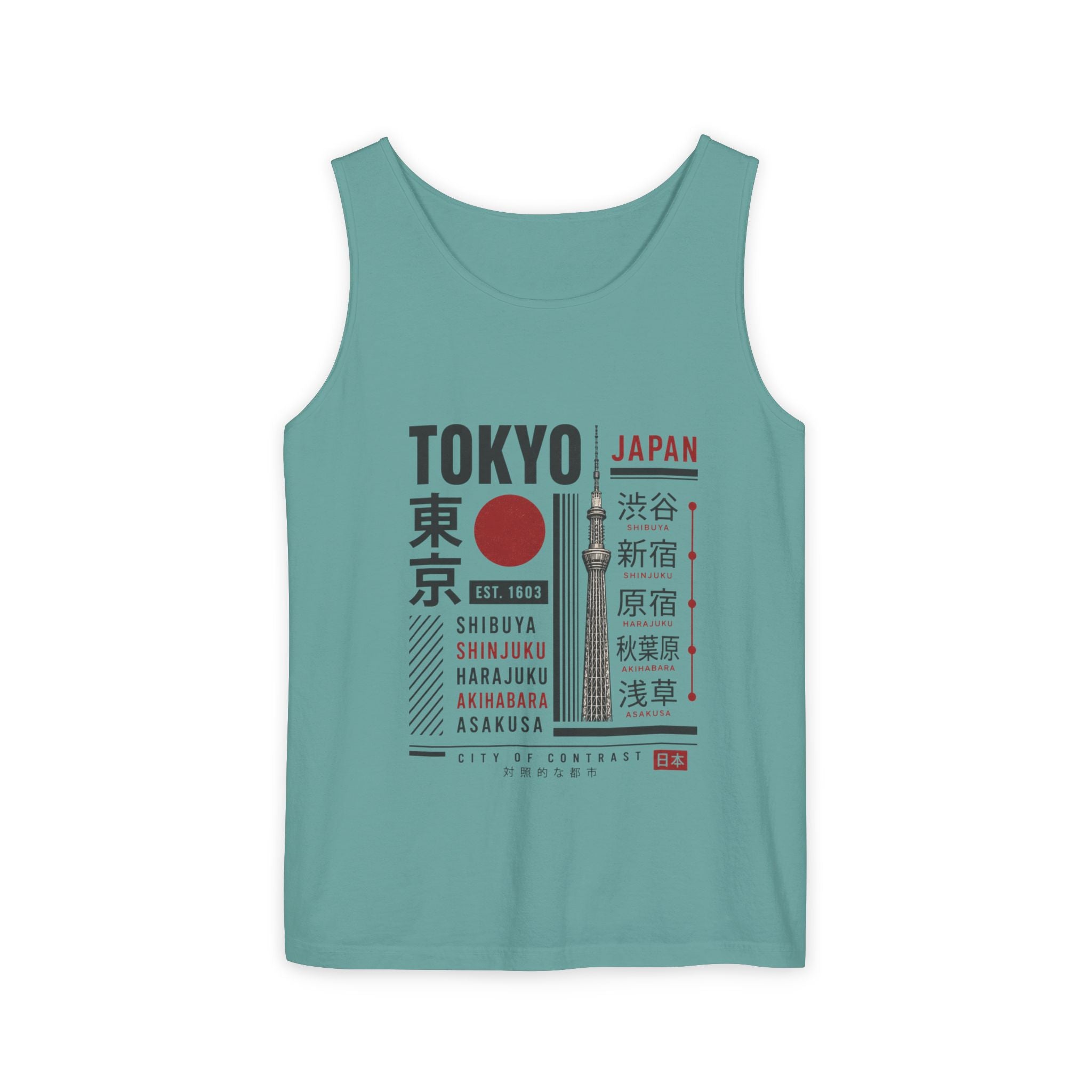 Tokyo Japan Graphic Tank Top — Japanese City Kanji Travel Tee
