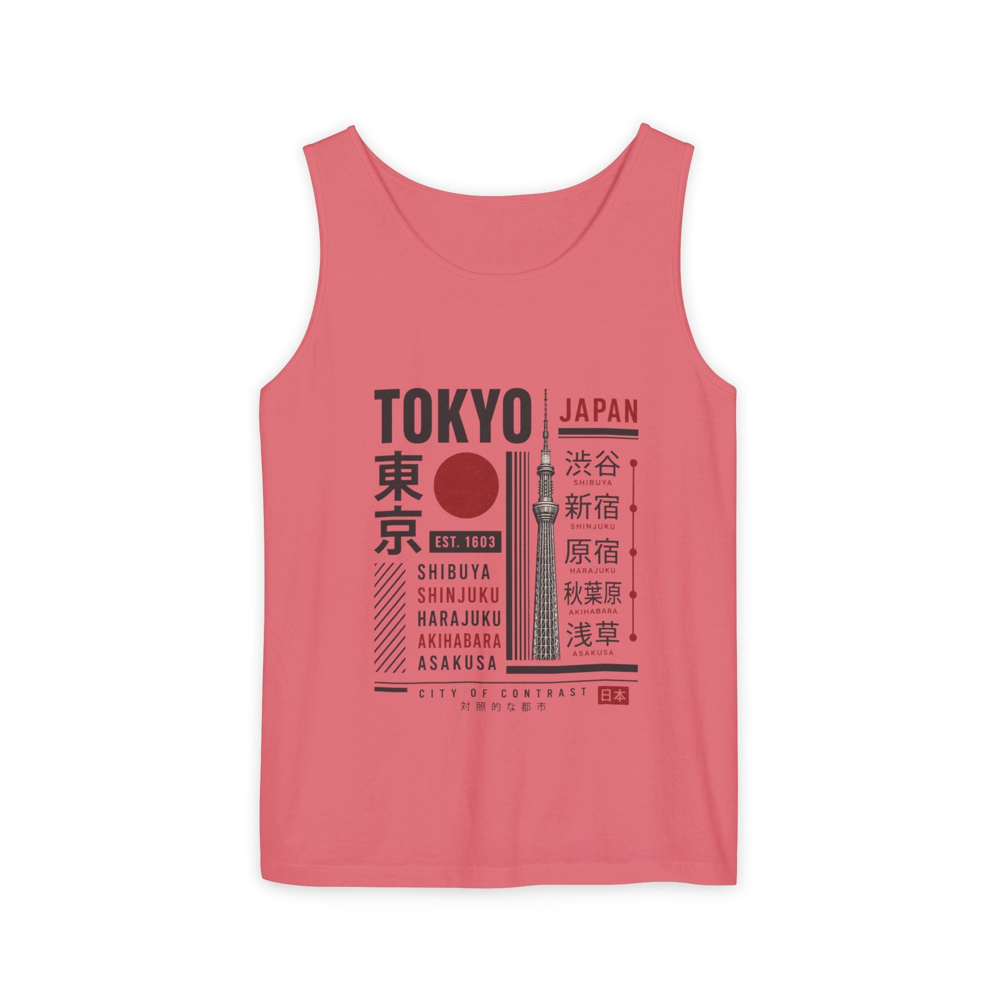 Tokyo Japan Graphic Tank Top — Japanese City Kanji Travel Tee