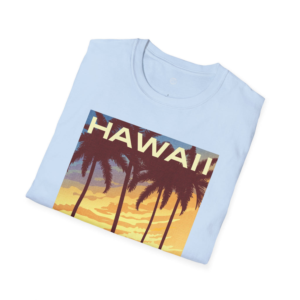 Hawaii Sunset T-Shirt — "Welcome to Adventure" Vintage Palm Beach Tee
