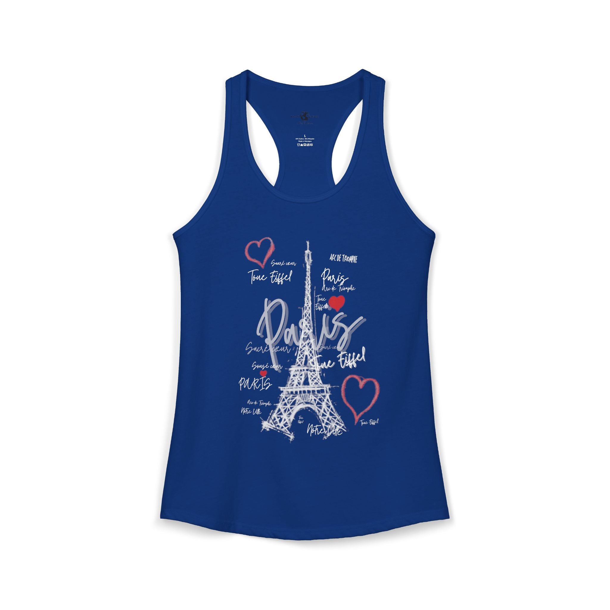 Paris Memories Racerback Tank — Chalky Graffiti Eiffel Tower Art