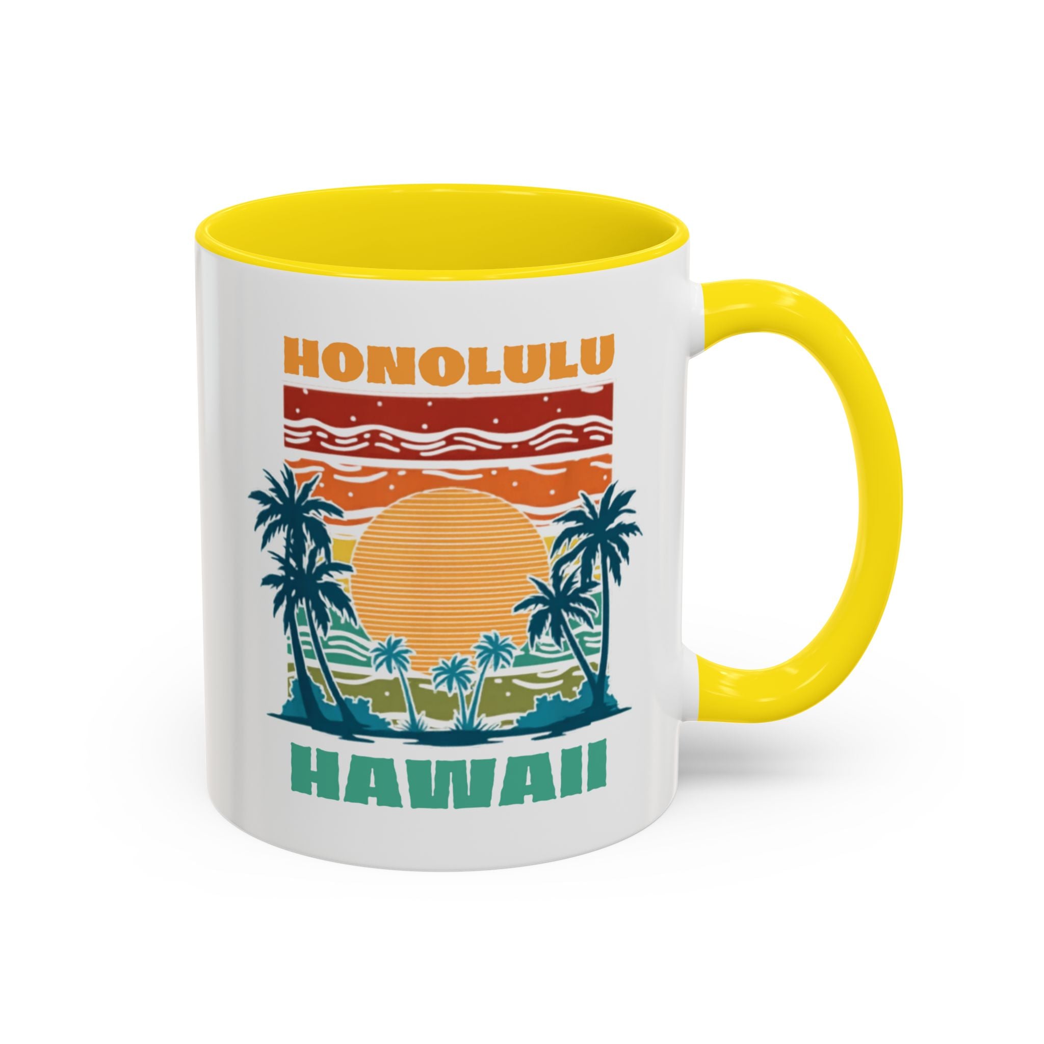 Honolulu Hawaii Vintage Sunset Coffee Mug (11/15oz)