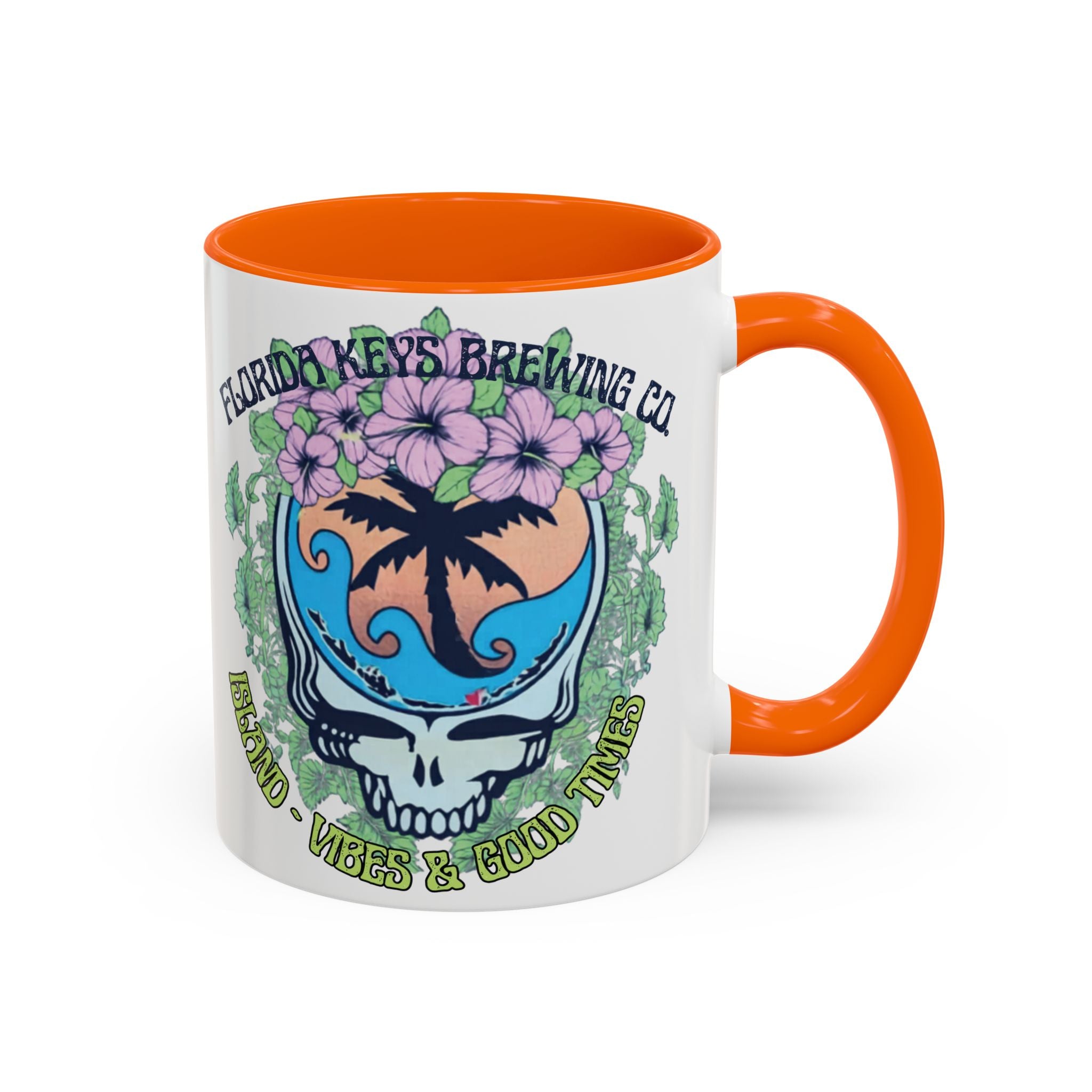 Coffee Mug — Tropical Island Vibes & Good Times Skull Design Key West Florida