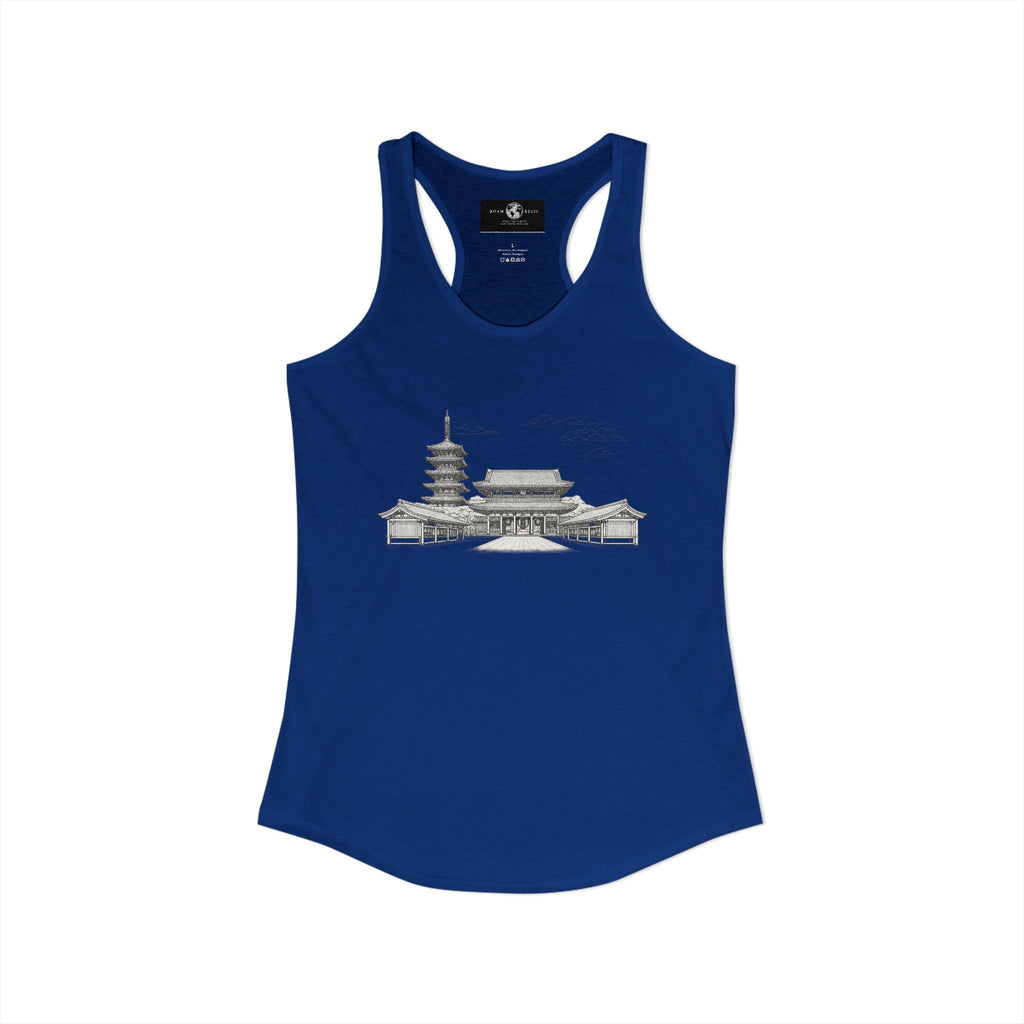 Asakusa Senso-ji Temple Racerback Tank — Minimal Outline Japan Travel Tee