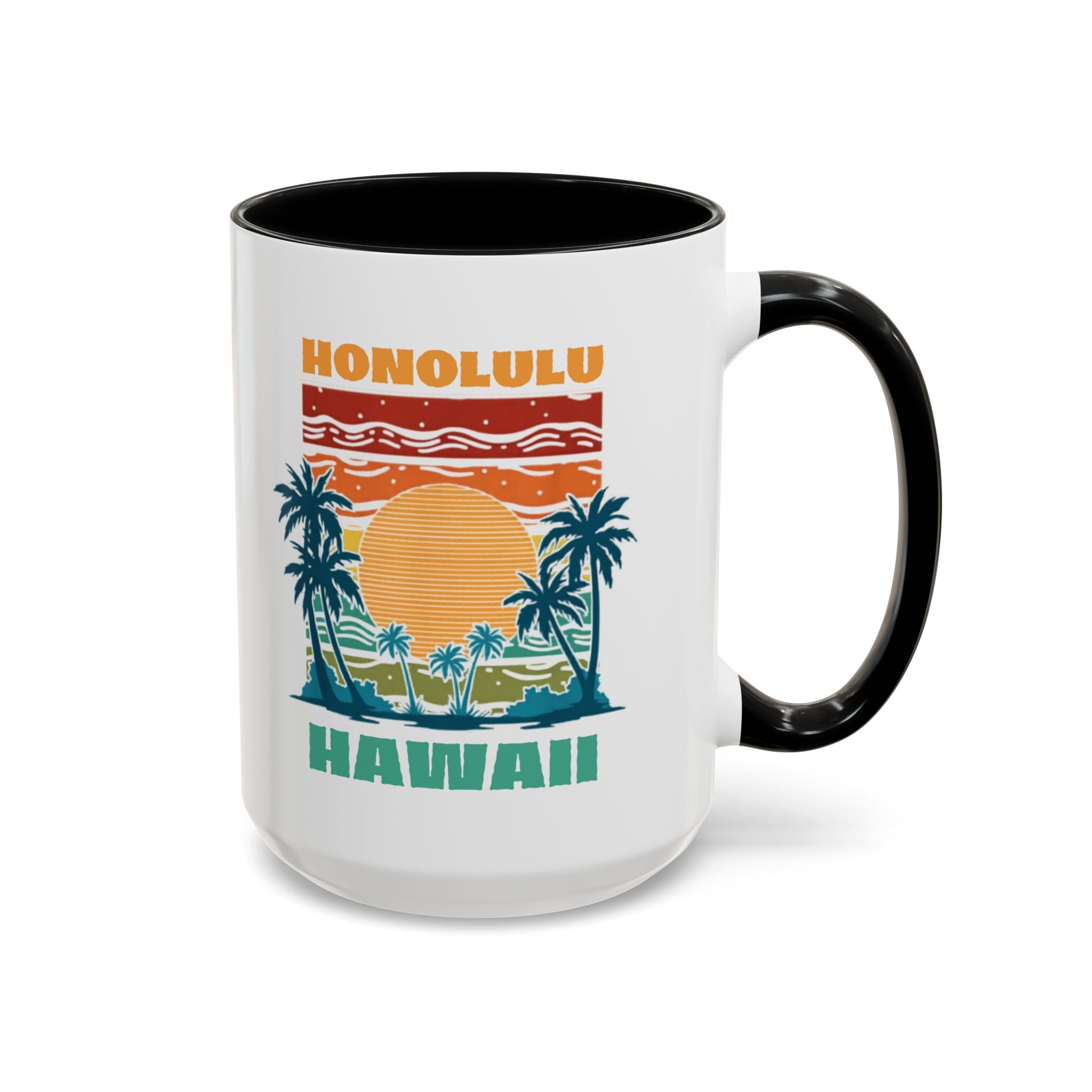 Honolulu Hawaii Vintage Sunset Coffee Mug (11/15oz)