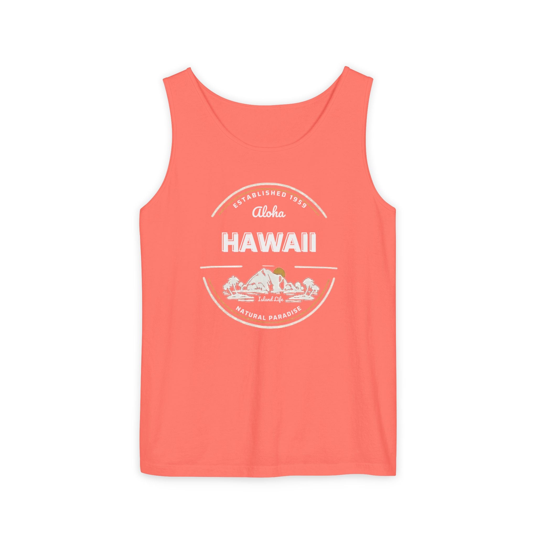 Hawaii Aloha Island Vintage Tank Top — Coral Beach Vacation Tee