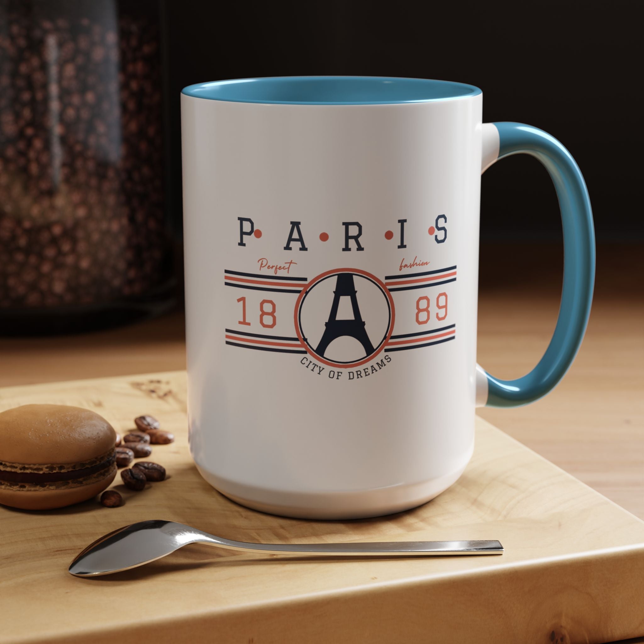Paris Eiffel Tower Accent Coffee Mug - City of Dreams 1889 Travel Souvenir