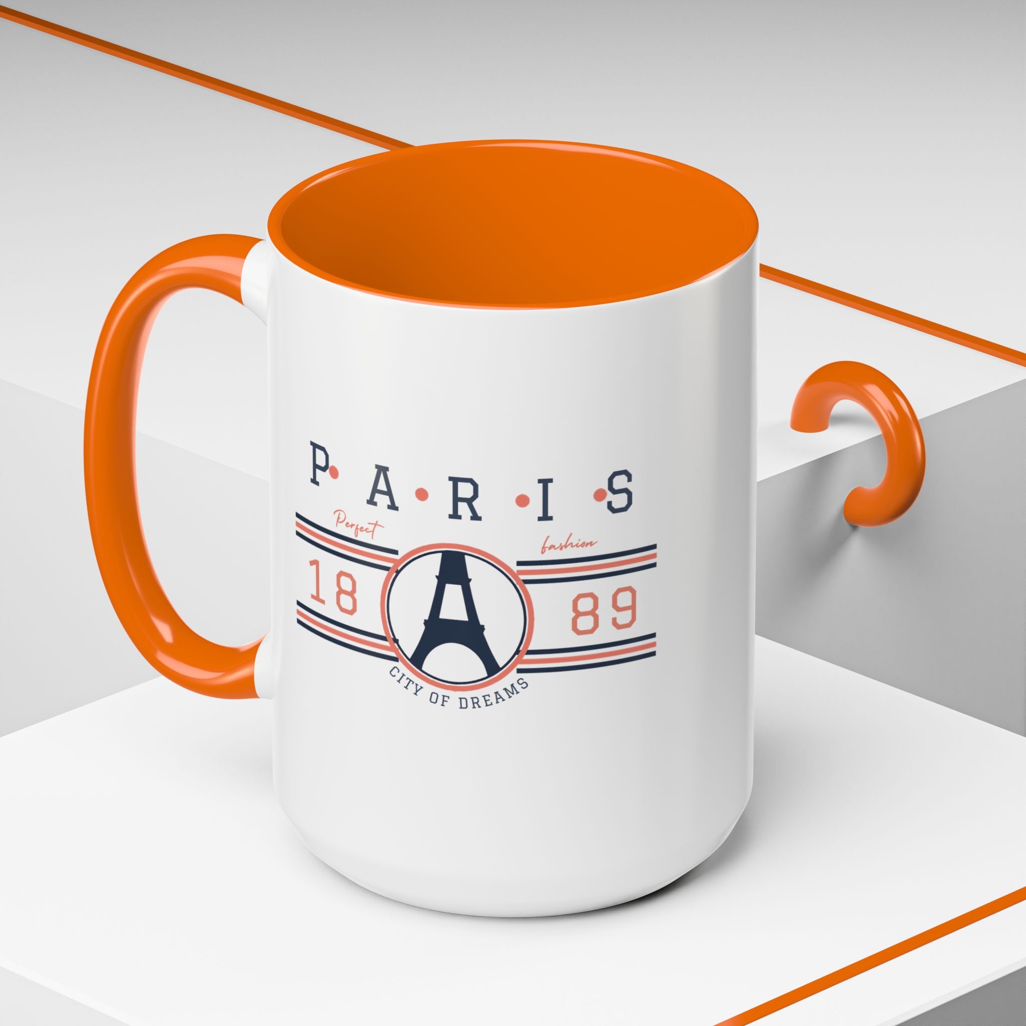 Paris Eiffel Tower Accent Coffee Mug - City of Dreams 1889 Travel Souvenir