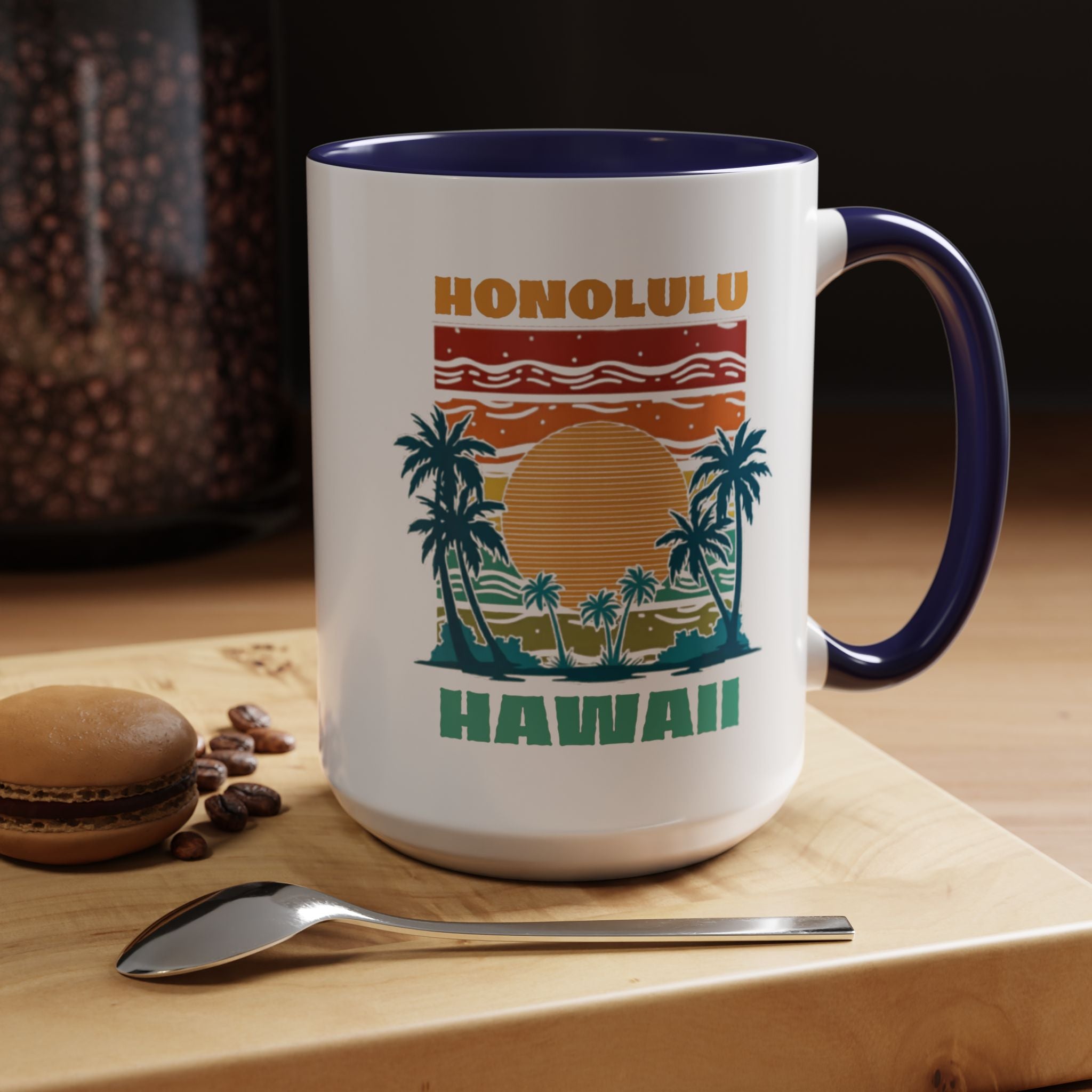 Honolulu Hawaii Vintage Sunset Coffee Mug (11/15oz)