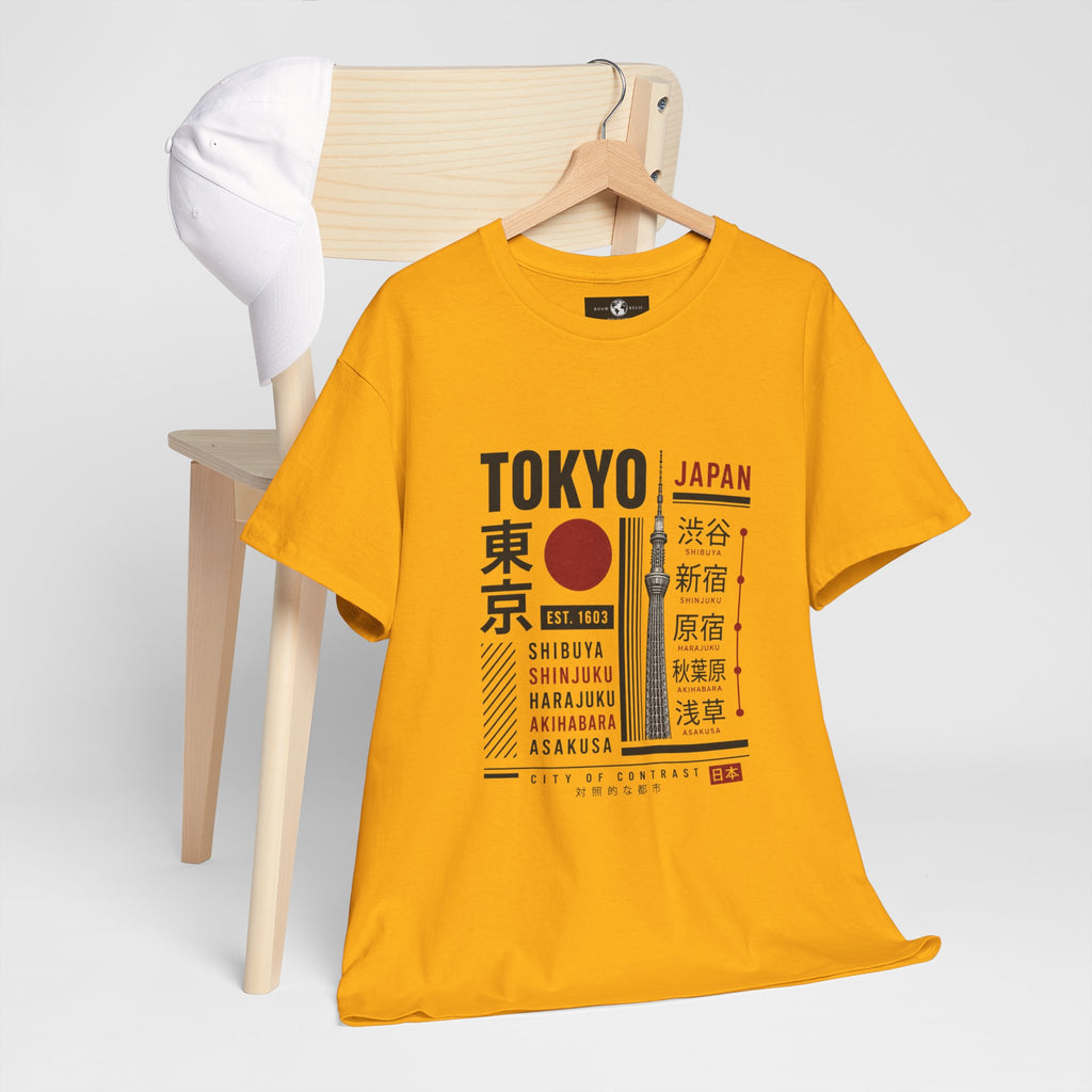 Tokyo Japan Graphic T-Shirt – Kanji City Names & Red Sun Travel Tee