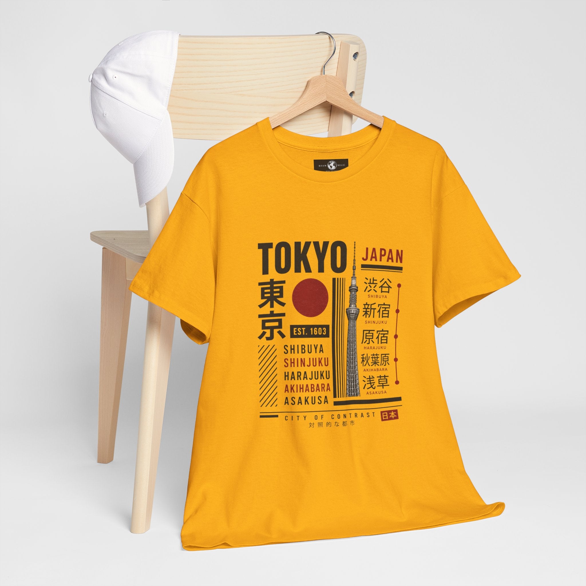 Tokyo Japan Graphic T-Shirt – Kanji City Names & Red Sun Travel Tee