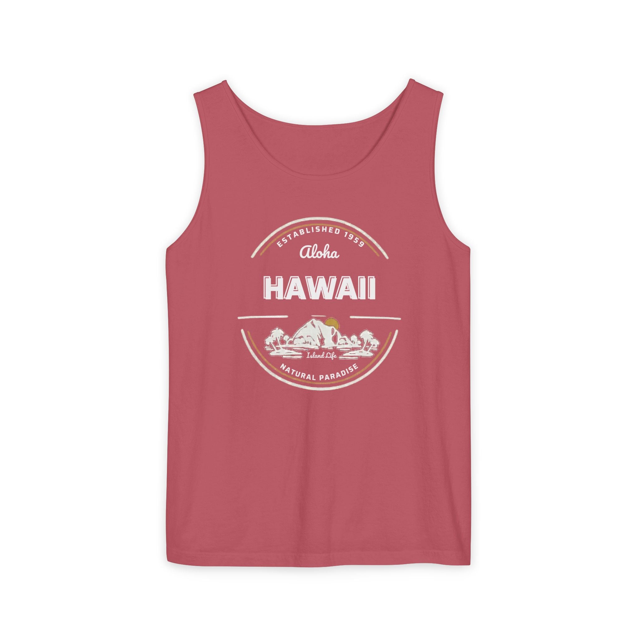 Hawaii Aloha Island Vintage Tank Top — Coral Beach Vacation Tee