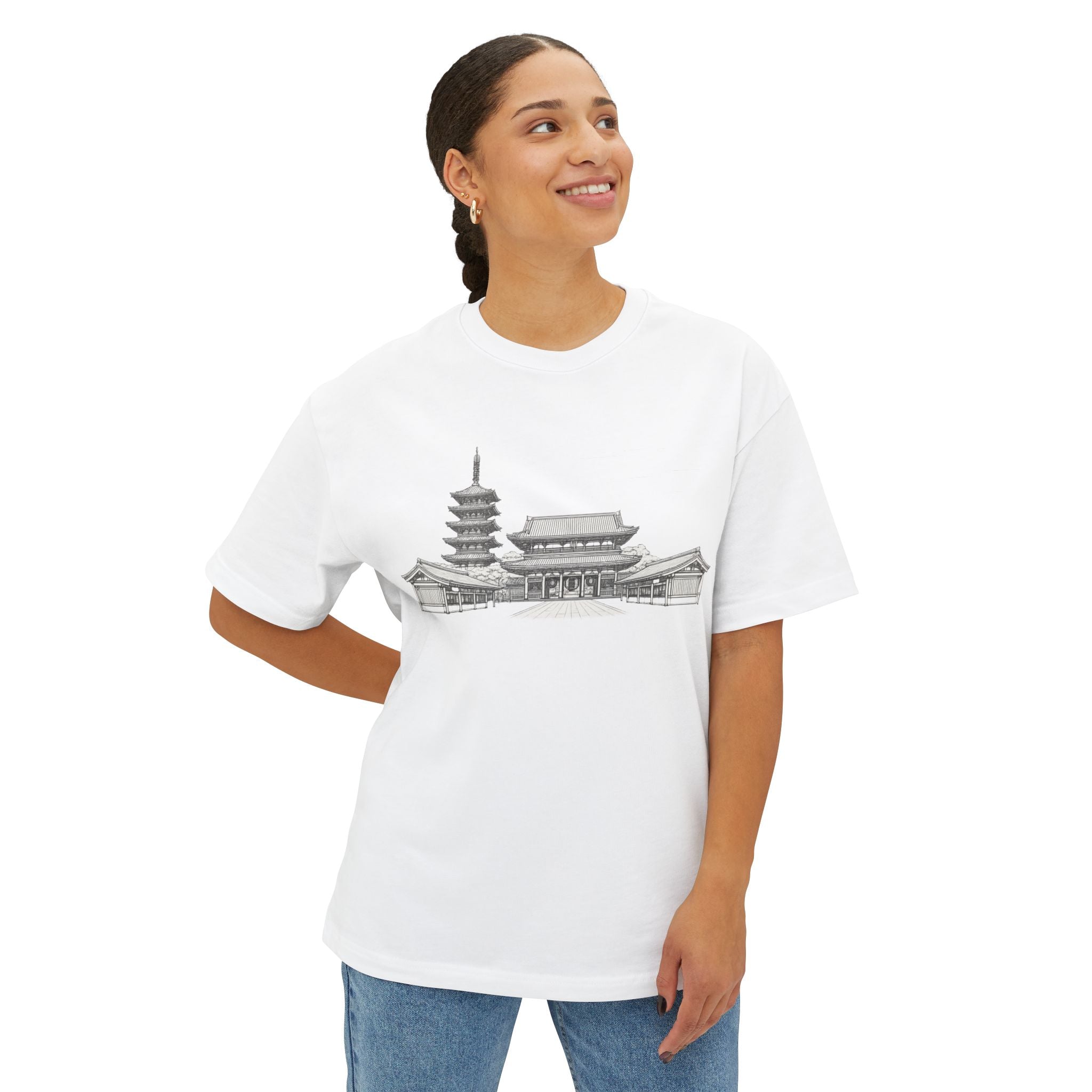 Senso-ji Temple Asakusa Japan Tee — Minimal Outline Japanese Landmark Shirt