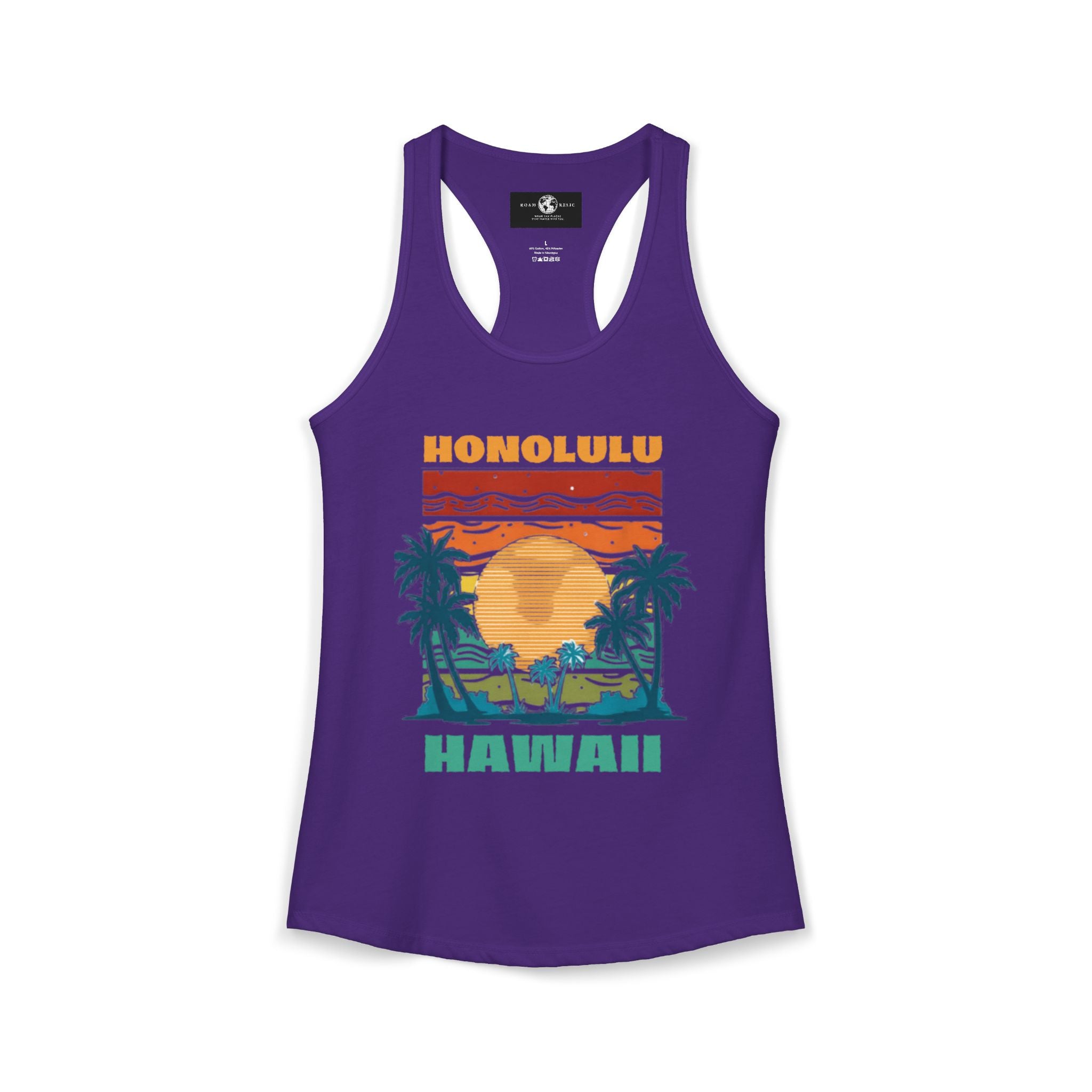 Honolulu Hawaii Racerback Tank – Women's Tropical Sleeveless Top