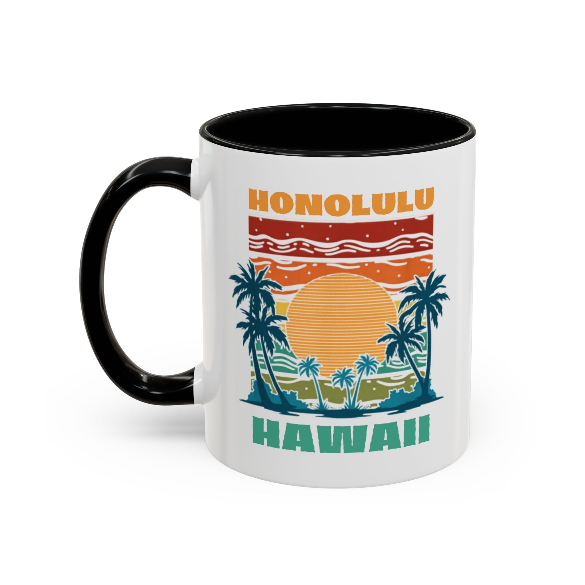 Honolulu Hawaii Vintage Sunset Coffee Mug (11/15oz)
