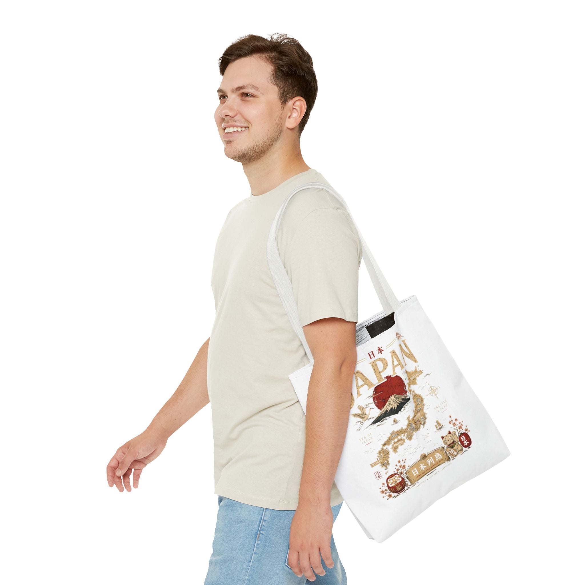 Japan Map Tote Bag – Mount Fuji & Rising Sun Travel Tote