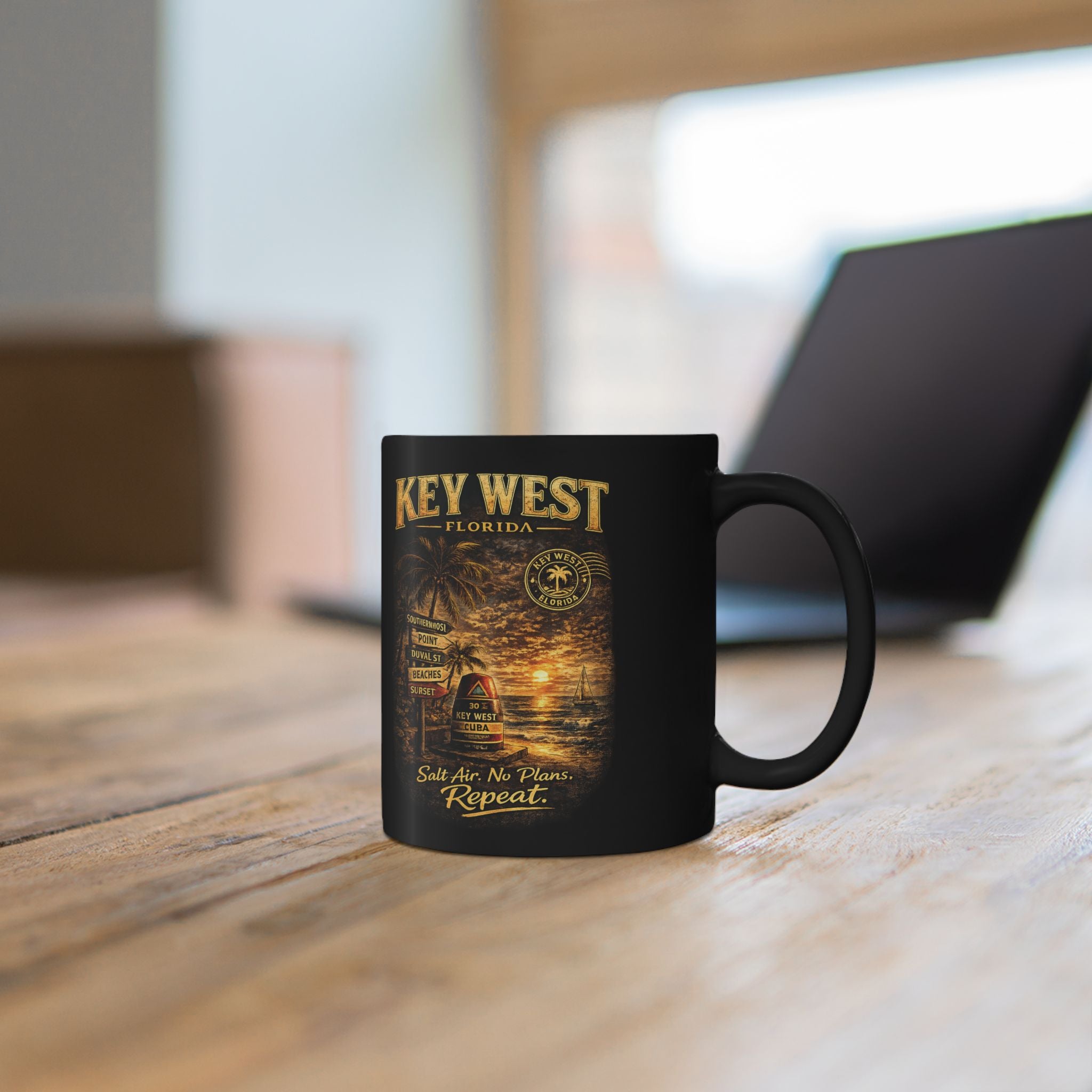 Key West Florida Mug — "Salt Air. No Plans. Repeat." (11oz/15oz)