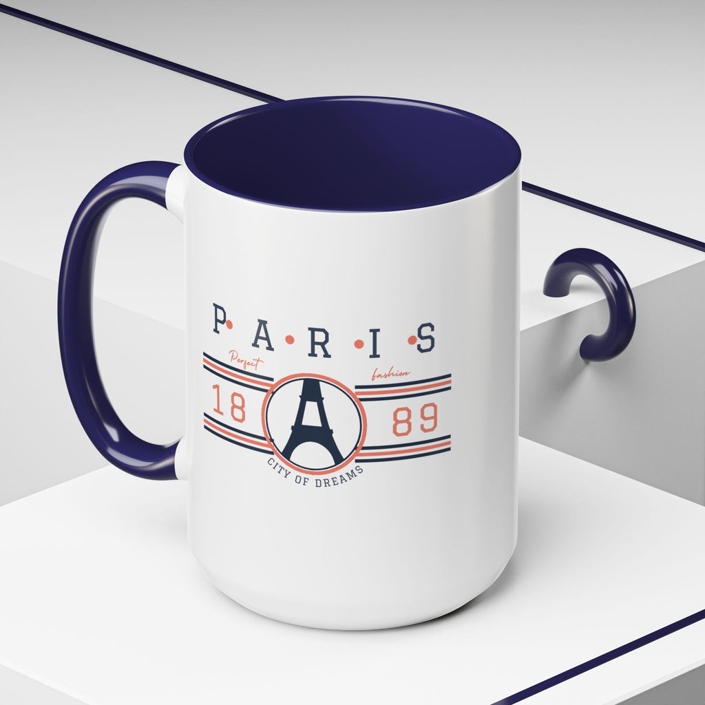 Paris Eiffel Tower Accent Coffee Mug - City of Dreams 1889 Travel Souvenir