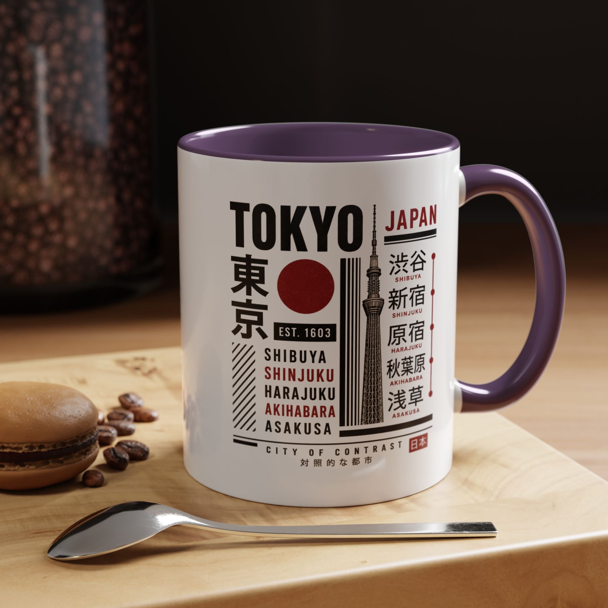 Tokyo Japan Accent Coffee Mug – Shibuya Shinjuku Harajuku Travel Souvenir (11/15oz)