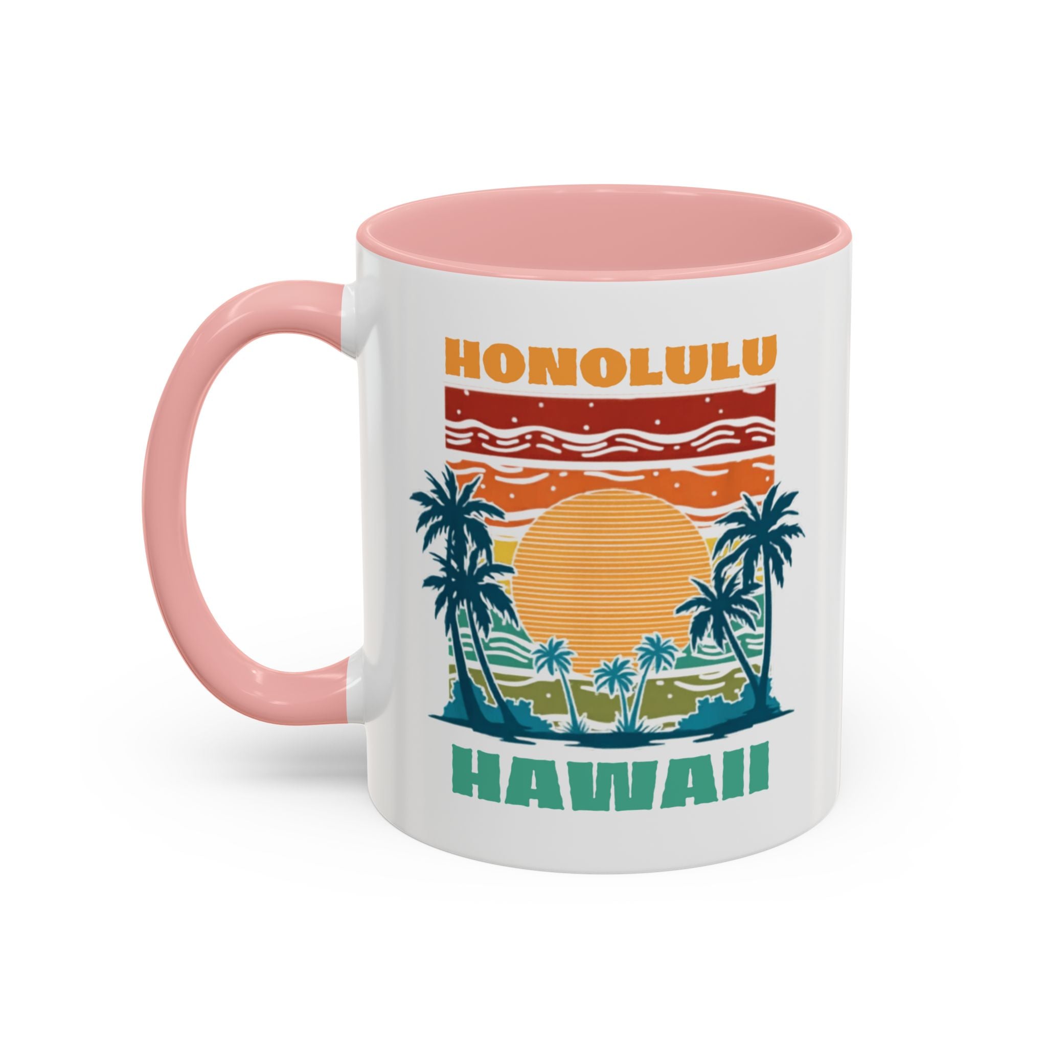 Honolulu Hawaii Vintage Sunset Coffee Mug (11/15oz)