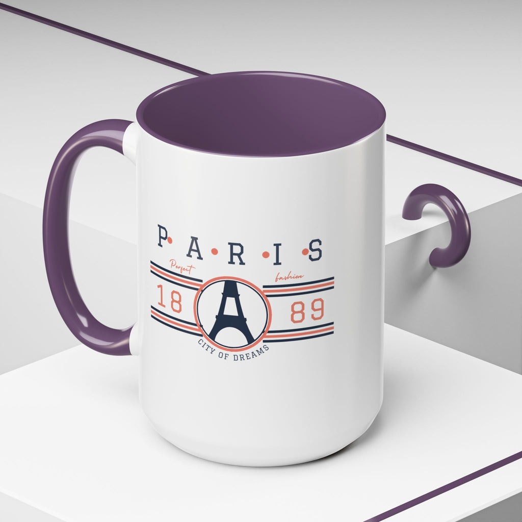 Paris Eiffel Tower Accent Coffee Mug - City of Dreams 1889 Travel Souvenir