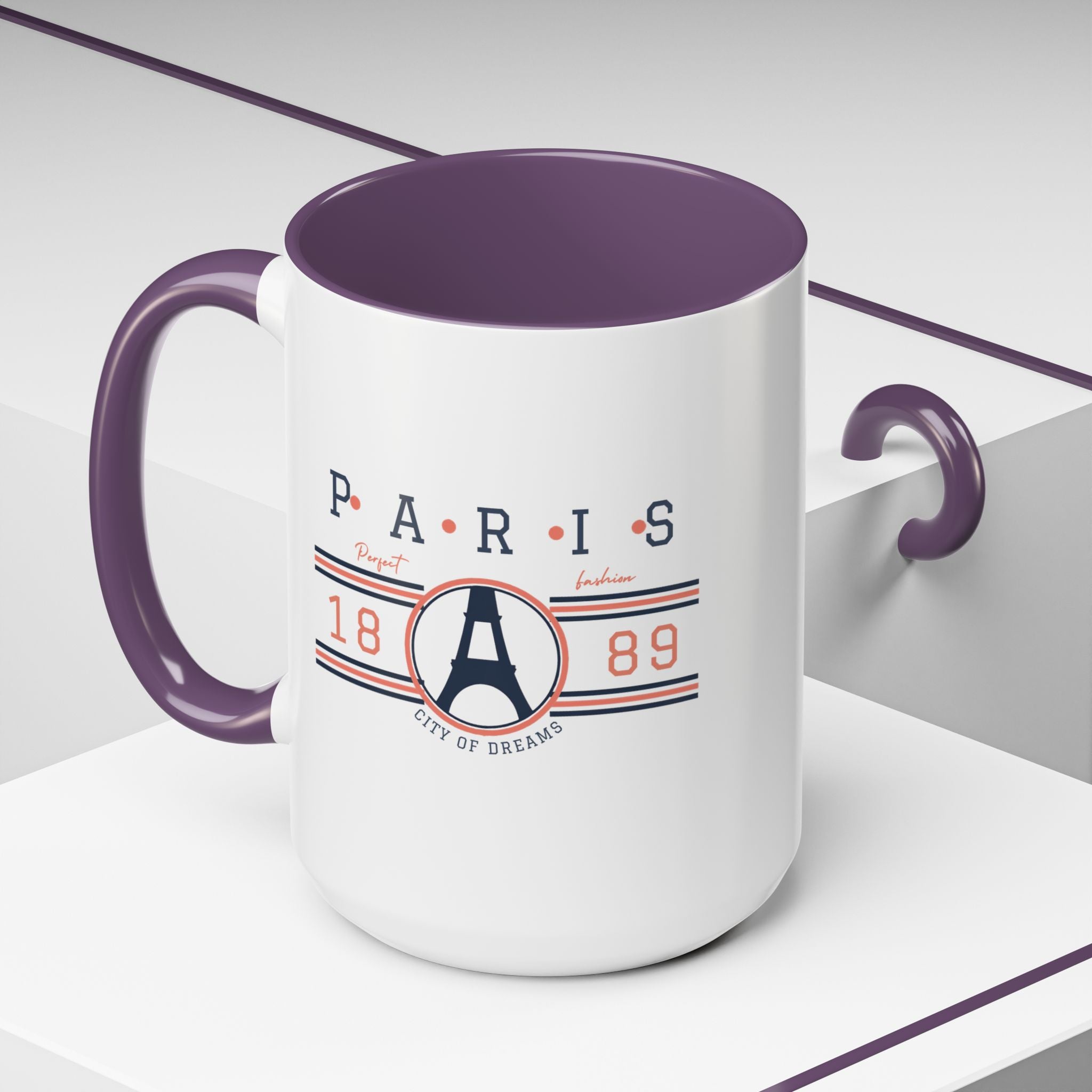 Paris Eiffel Tower Accent Coffee Mug - City of Dreams 1889 Travel Souvenir