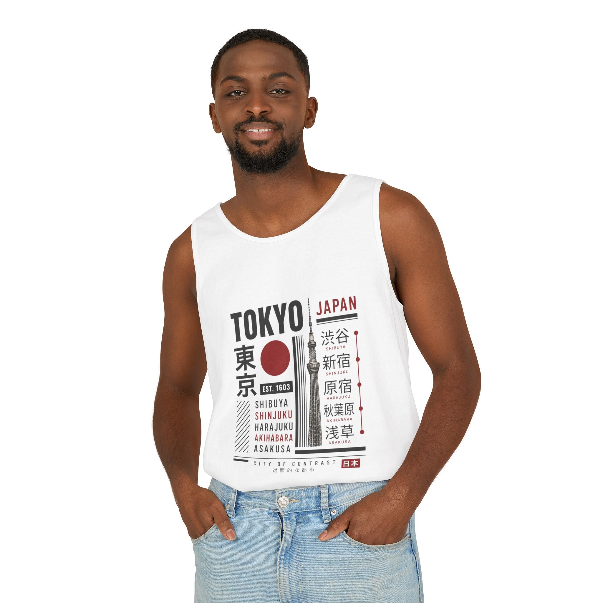 Tokyo Japan Graphic Tank Top — Japanese City Kanji Travel Tee