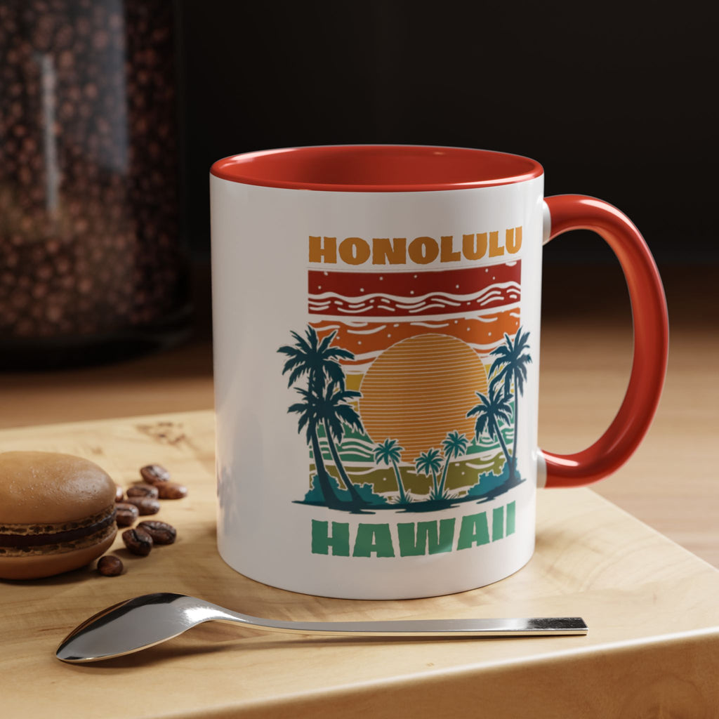 Honolulu Hawaii Vintage Sunset Coffee Mug (11/15oz)