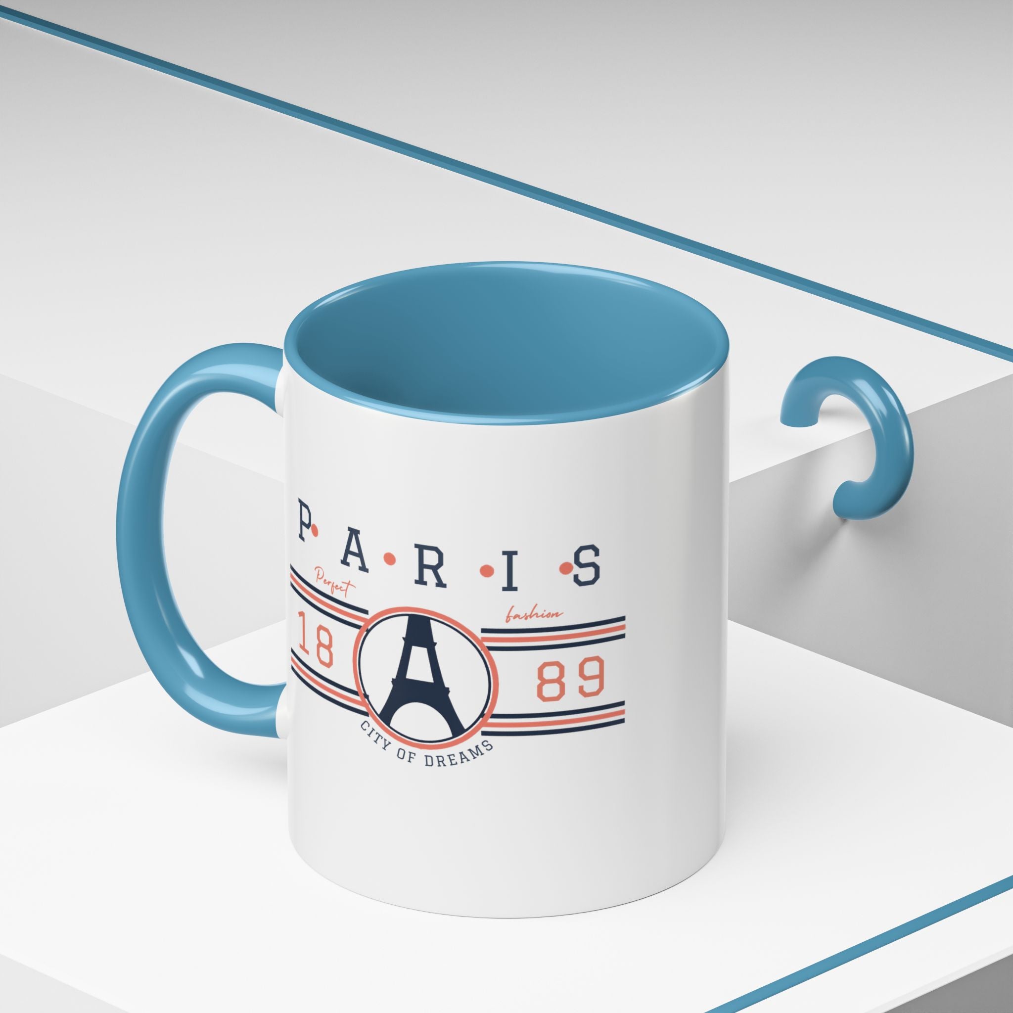 Paris Eiffel Tower Accent Coffee Mug - City of Dreams 1889 Travel Souvenir