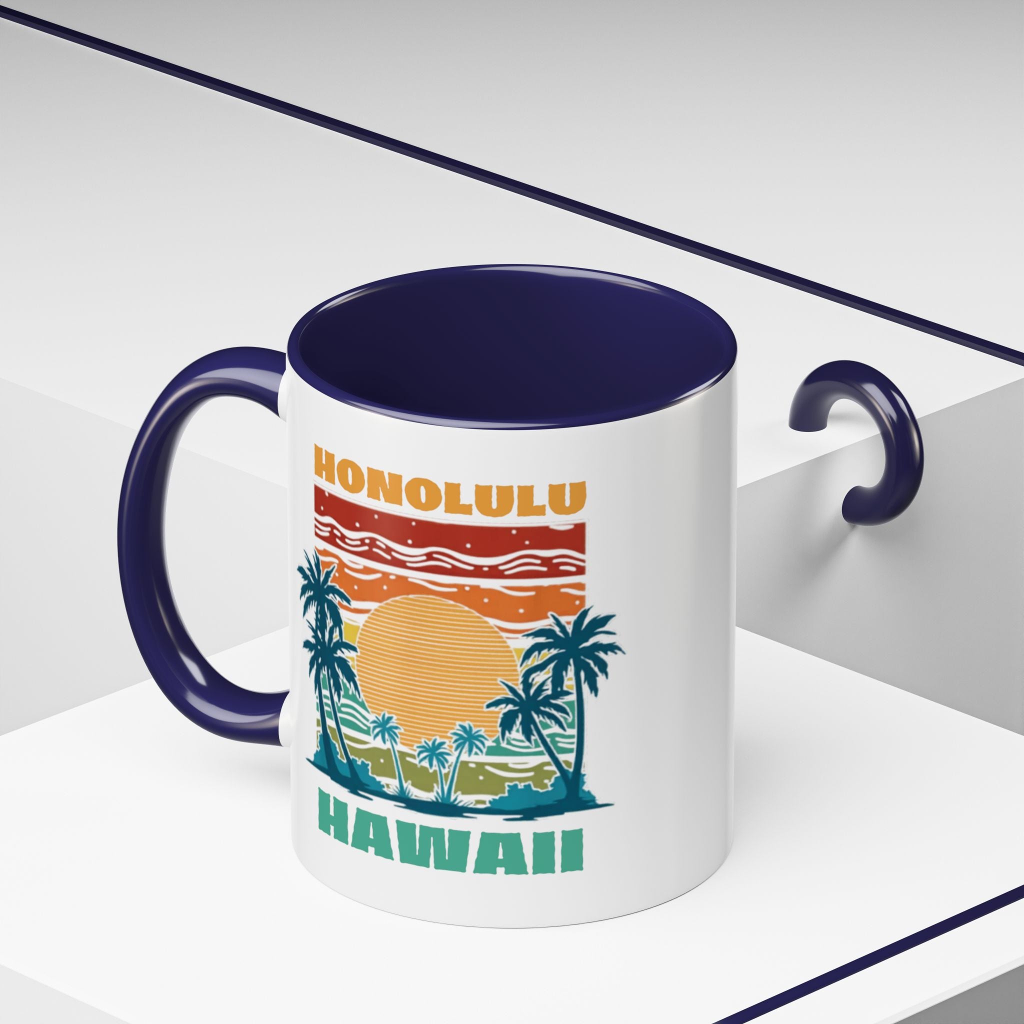 Honolulu Hawaii Vintage Sunset Coffee Mug (11/15oz)