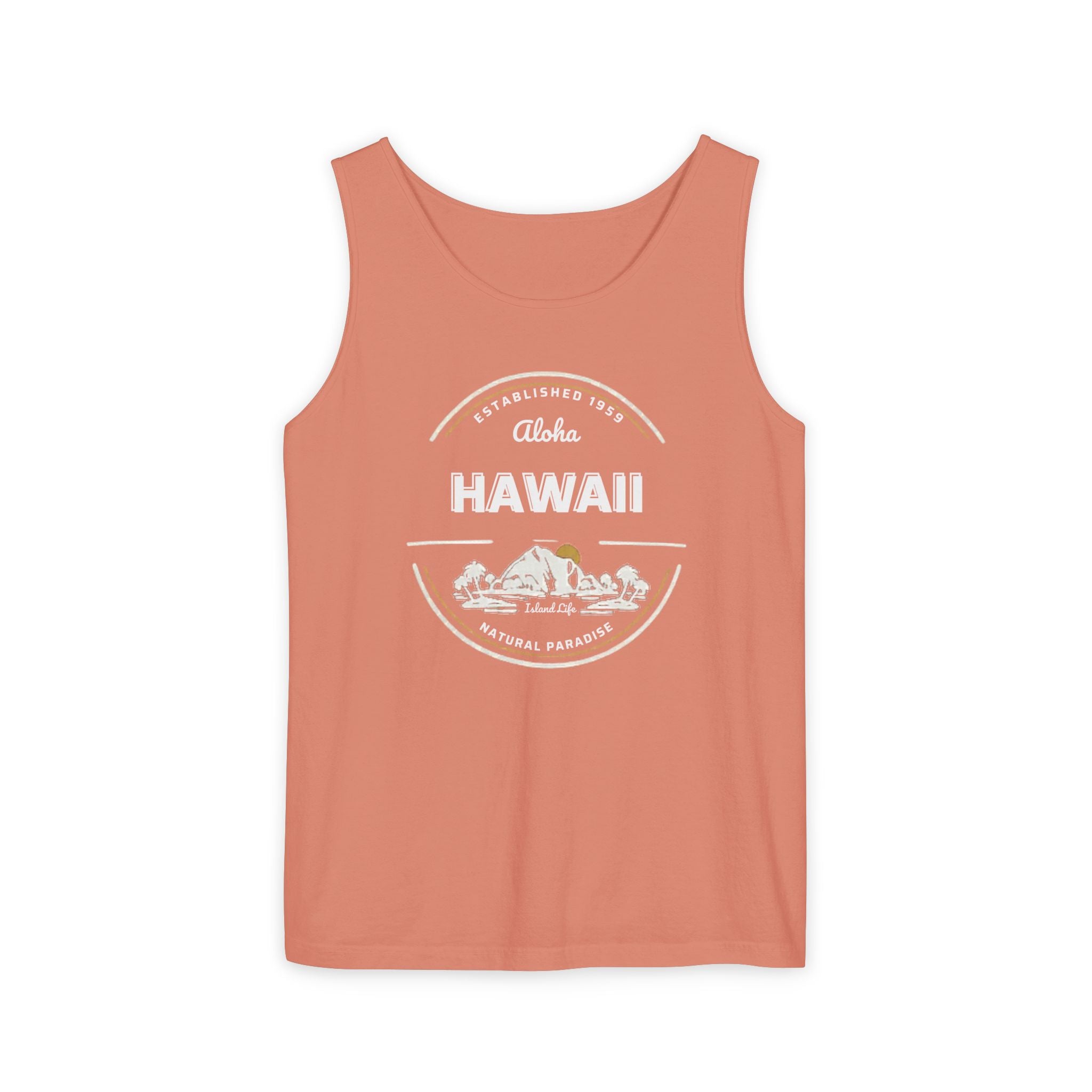 Hawaii Aloha Island Vintage Tank Top — Coral Beach Vacation Tee