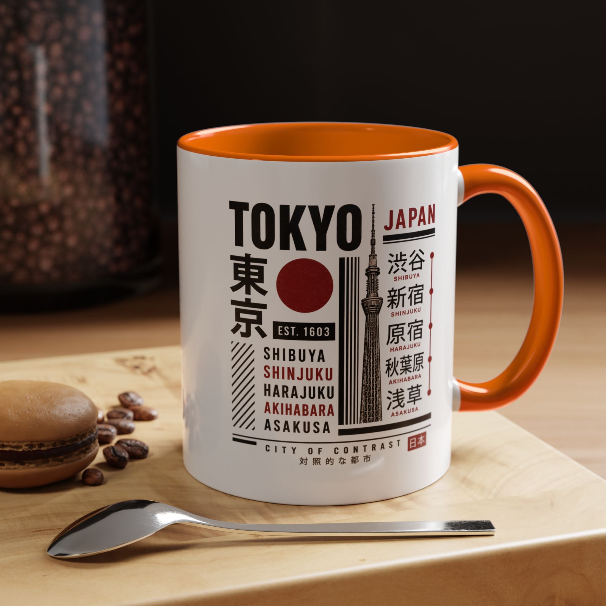 Tokyo Japan Accent Coffee Mug – Shibuya Shinjuku Harajuku Travel Souvenir (11/15oz)