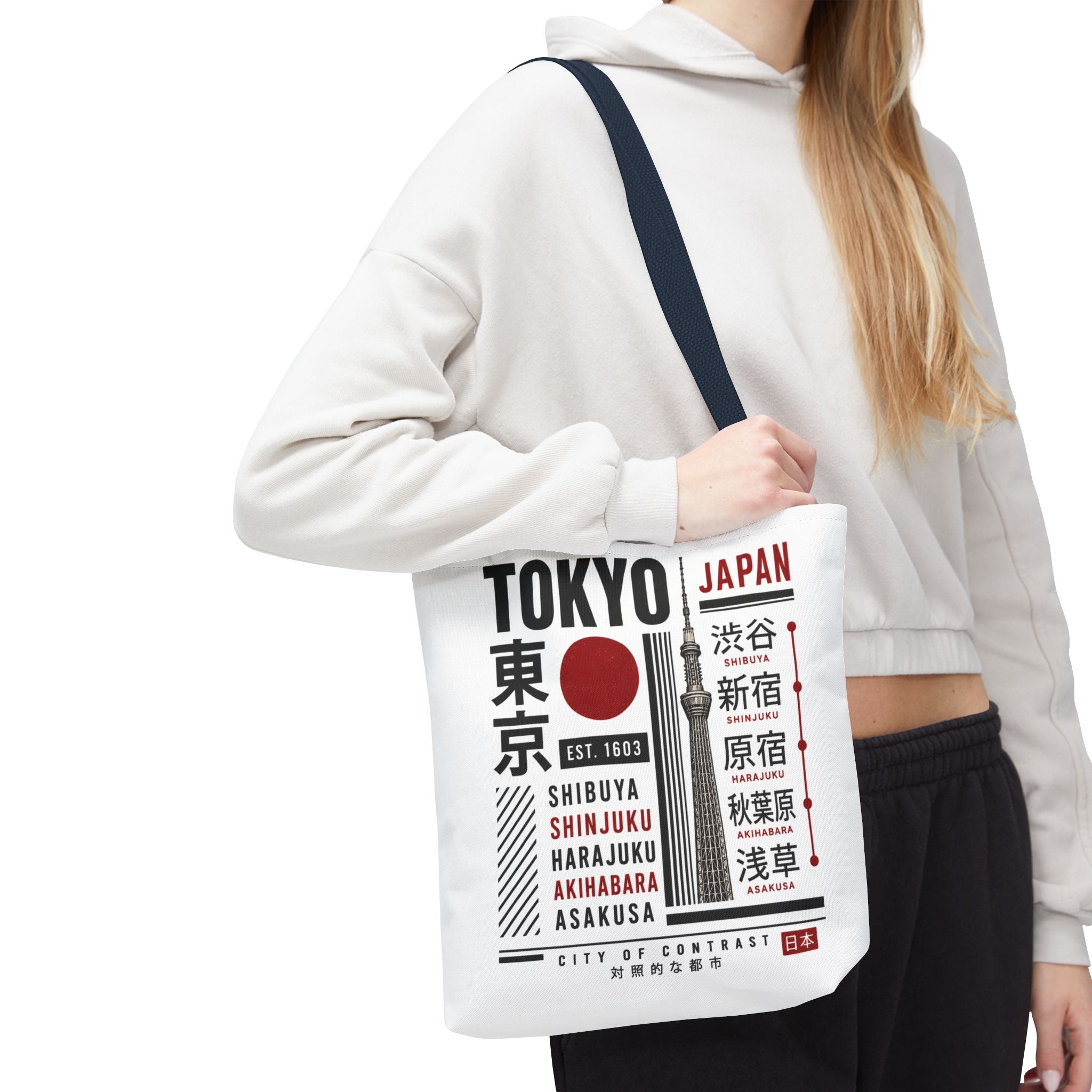 Tokyo Japan Graphic Tote Bag — Shibuya Shinjuku Harajuku Akihabara Asakusa Design