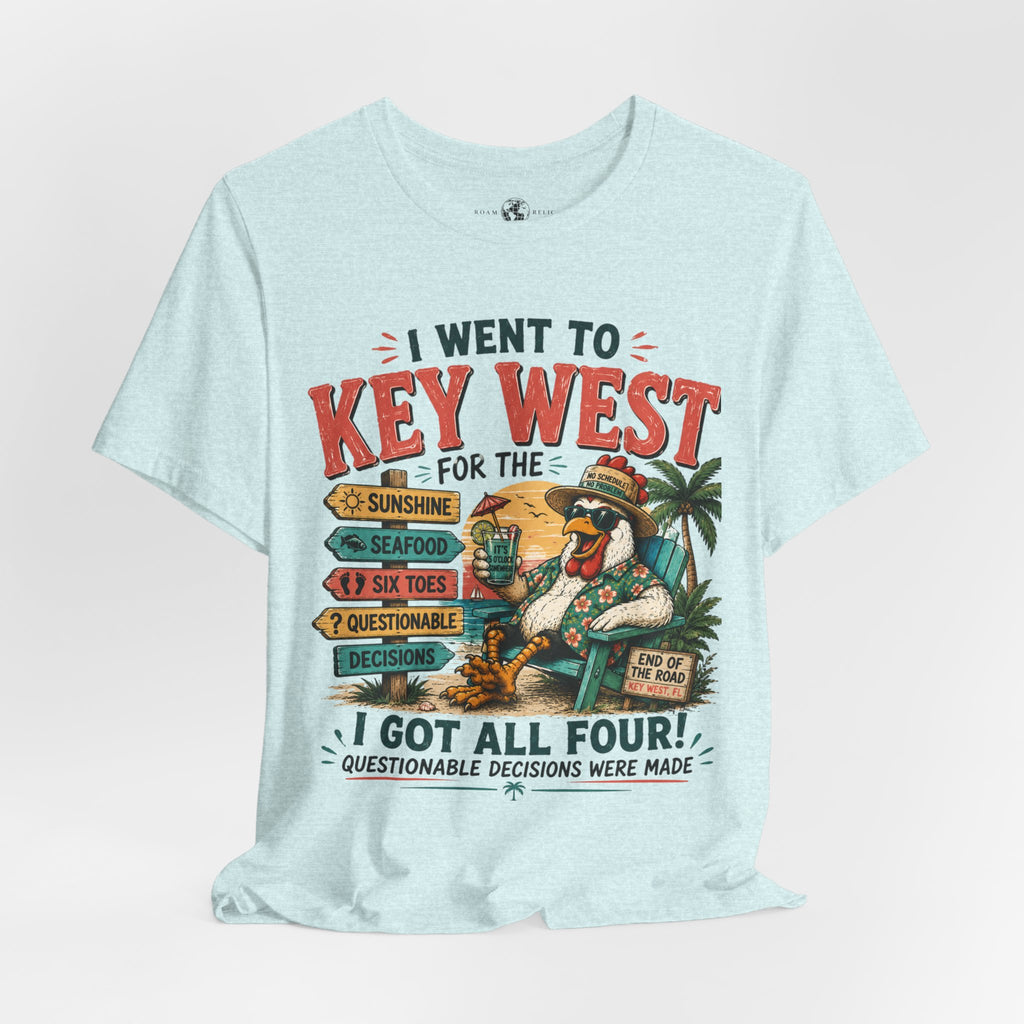 Key West Vacation T‑Shirt — "I Went to Key West for the Sunshine, Seafood, Six Toes & Questionable Decisions Were Made"