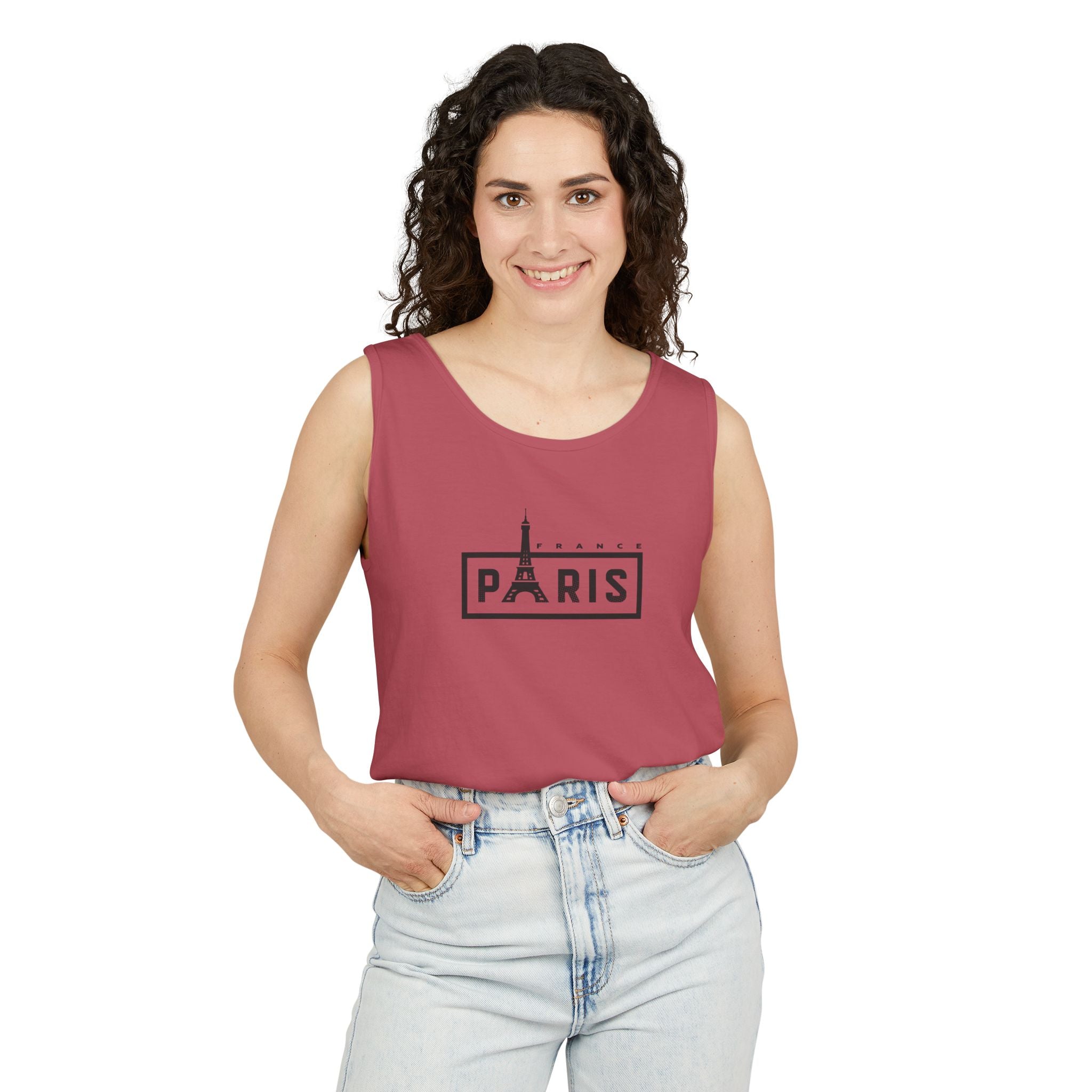 Paris Eiffel Tower Vintage Travel Tank Top — Retro French Graphic Tank