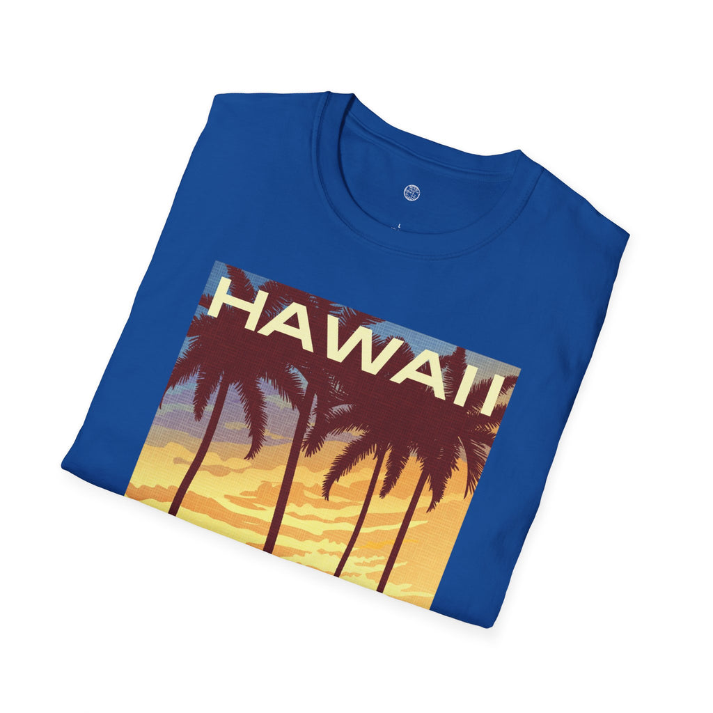Hawaii Sunset T-Shirt — "Welcome to Adventure" Vintage Palm Beach Tee
