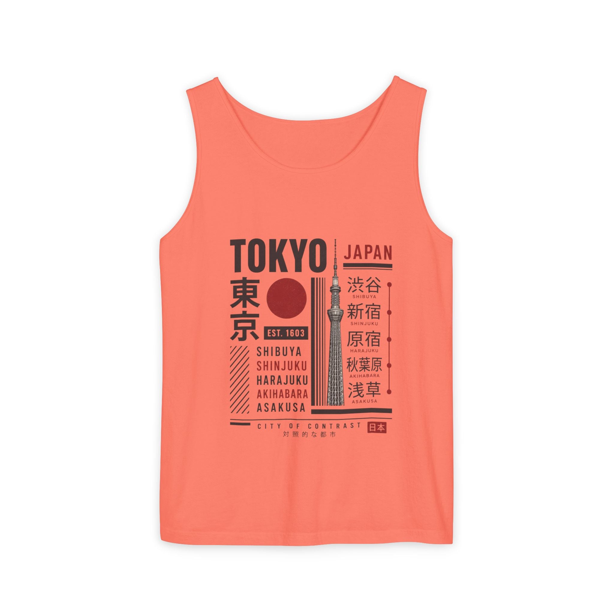 Tokyo Japan Graphic Tank Top — Japanese City Kanji Travel Tee