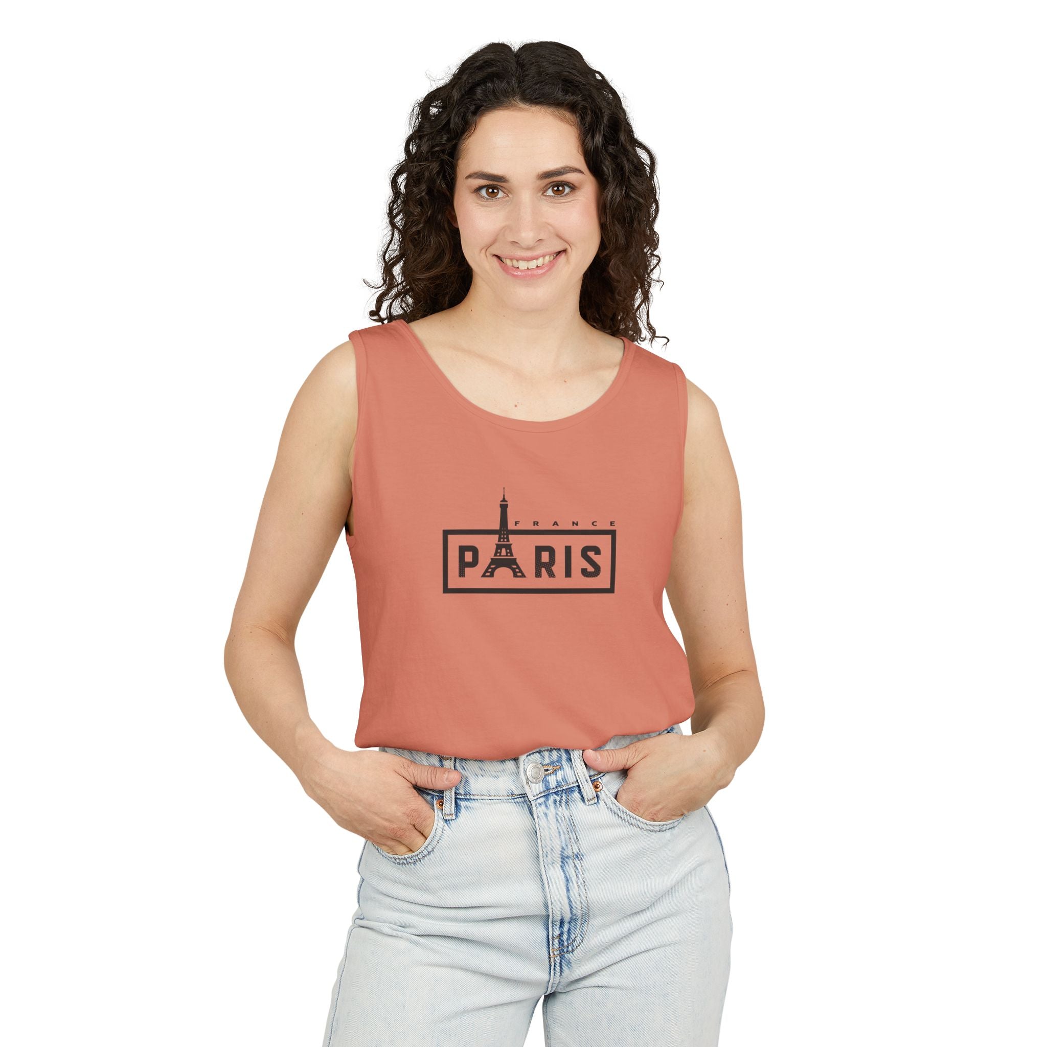 Paris Eiffel Tower Vintage Travel Tank Top — Retro French Graphic Tank