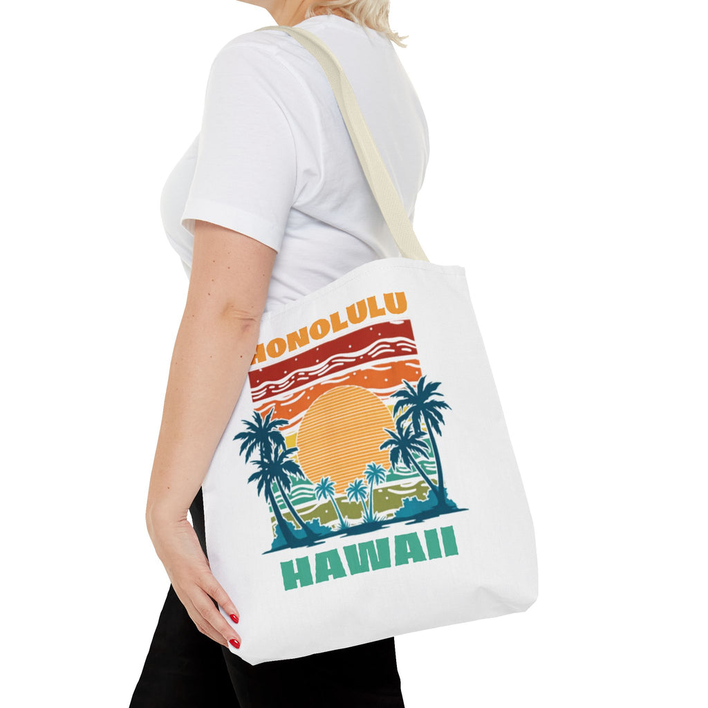 Honolulu Hawaii Sunset Tote Bag – Vintage Palm Beach Vacation Tote