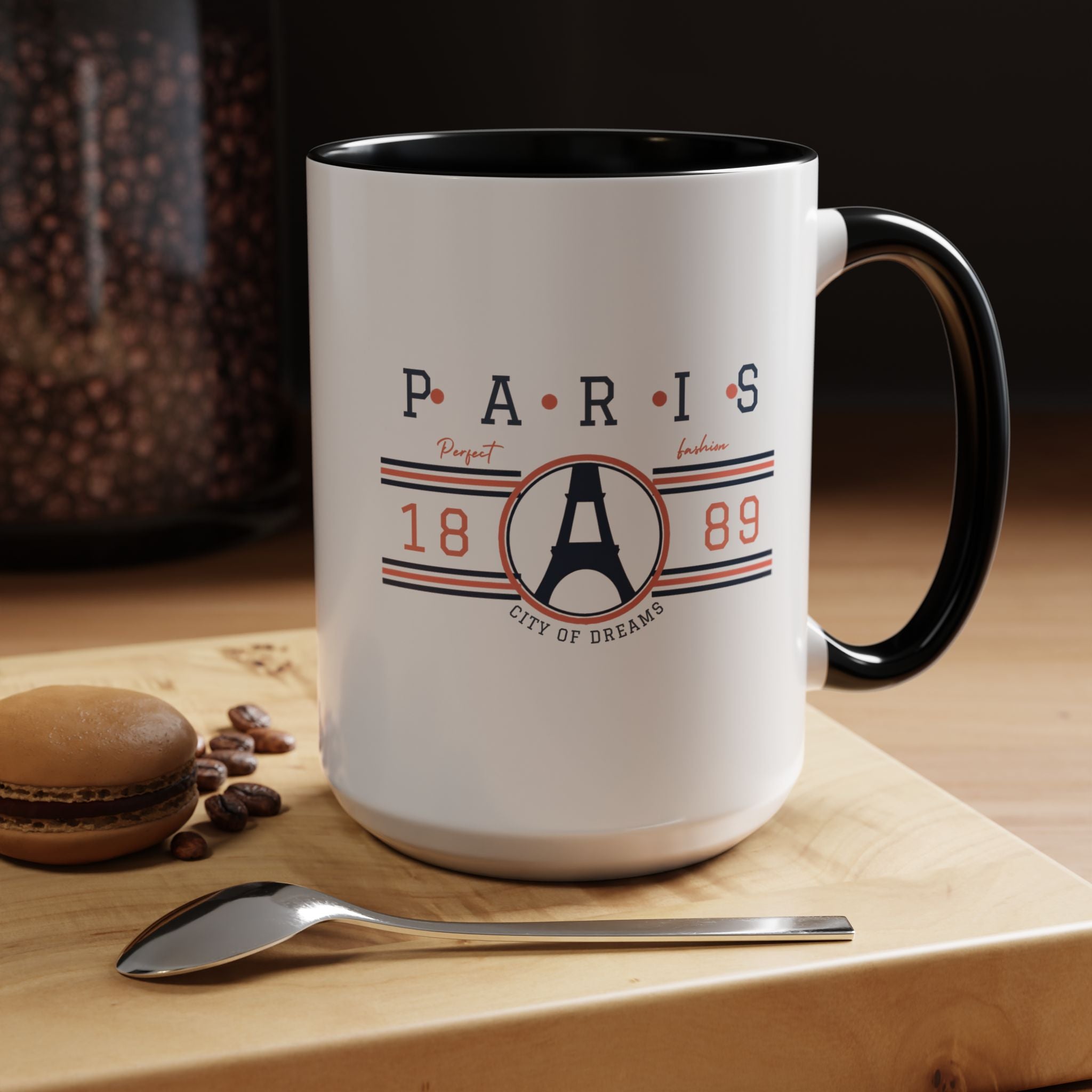 Paris Eiffel Tower Accent Coffee Mug - City of Dreams 1889 Travel Souvenir