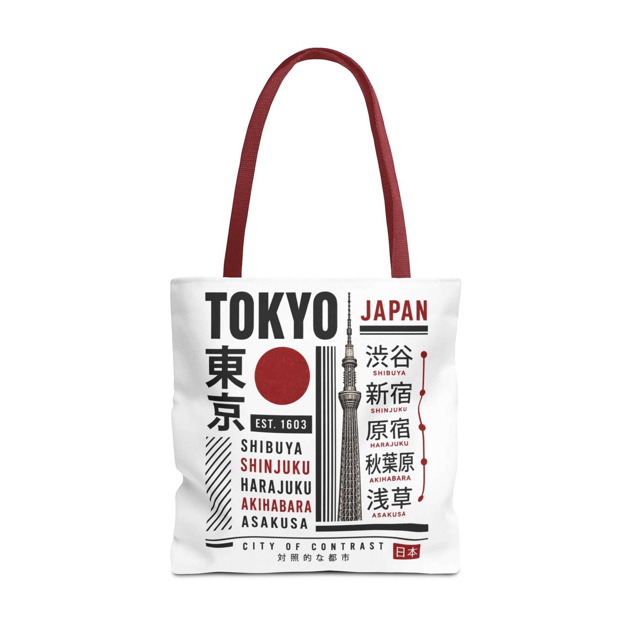 Tokyo Japan Graphic Tote Bag — Shibuya Shinjuku Harajuku Akihabara Asakusa Design