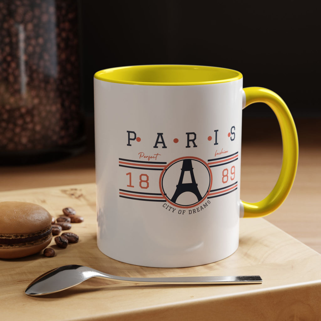 Paris Eiffel Tower Accent Coffee Mug - City of Dreams 1889 Travel Souvenir