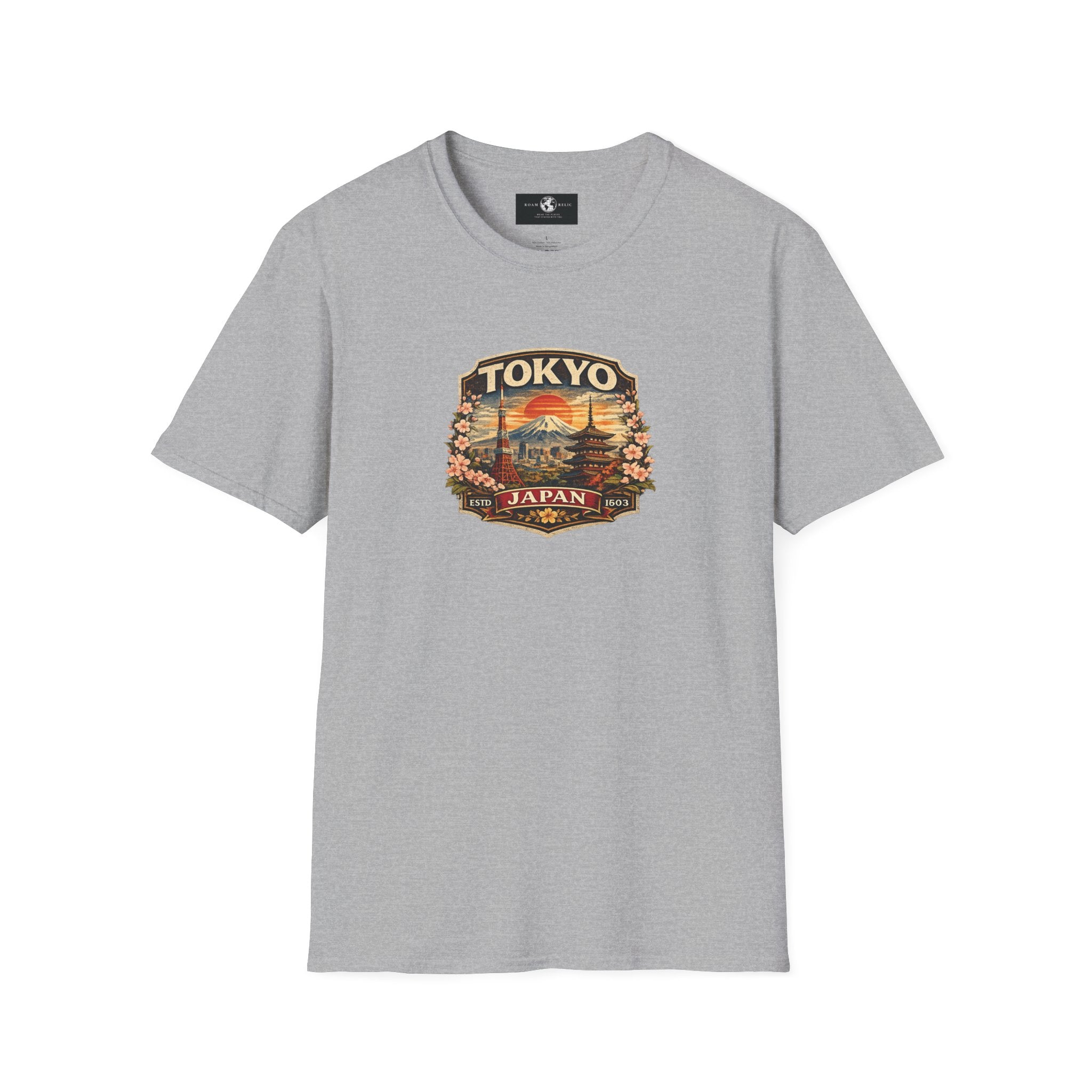 Tokyo Japan Vintage Badge T-Shirt — Mt. Fuji & Pagoda Travel Souvenir Tee