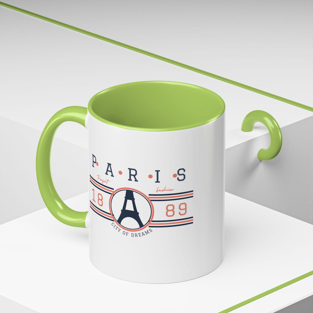 Paris Eiffel Tower Accent Coffee Mug - City of Dreams 1889 Travel Souvenir