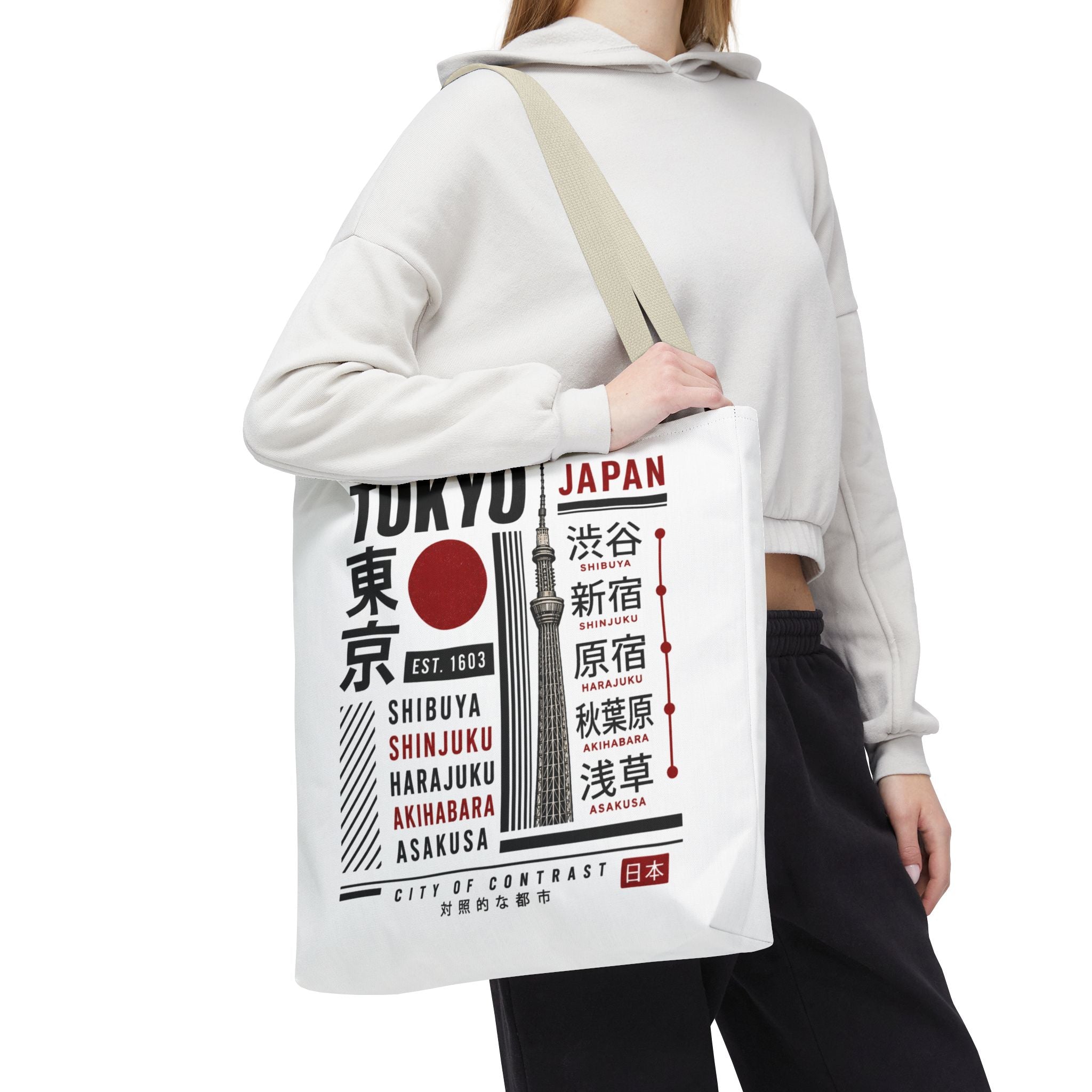 Tokyo Japan Graphic Tote Bag — Shibuya Shinjuku Harajuku Akihabara Asakusa Design