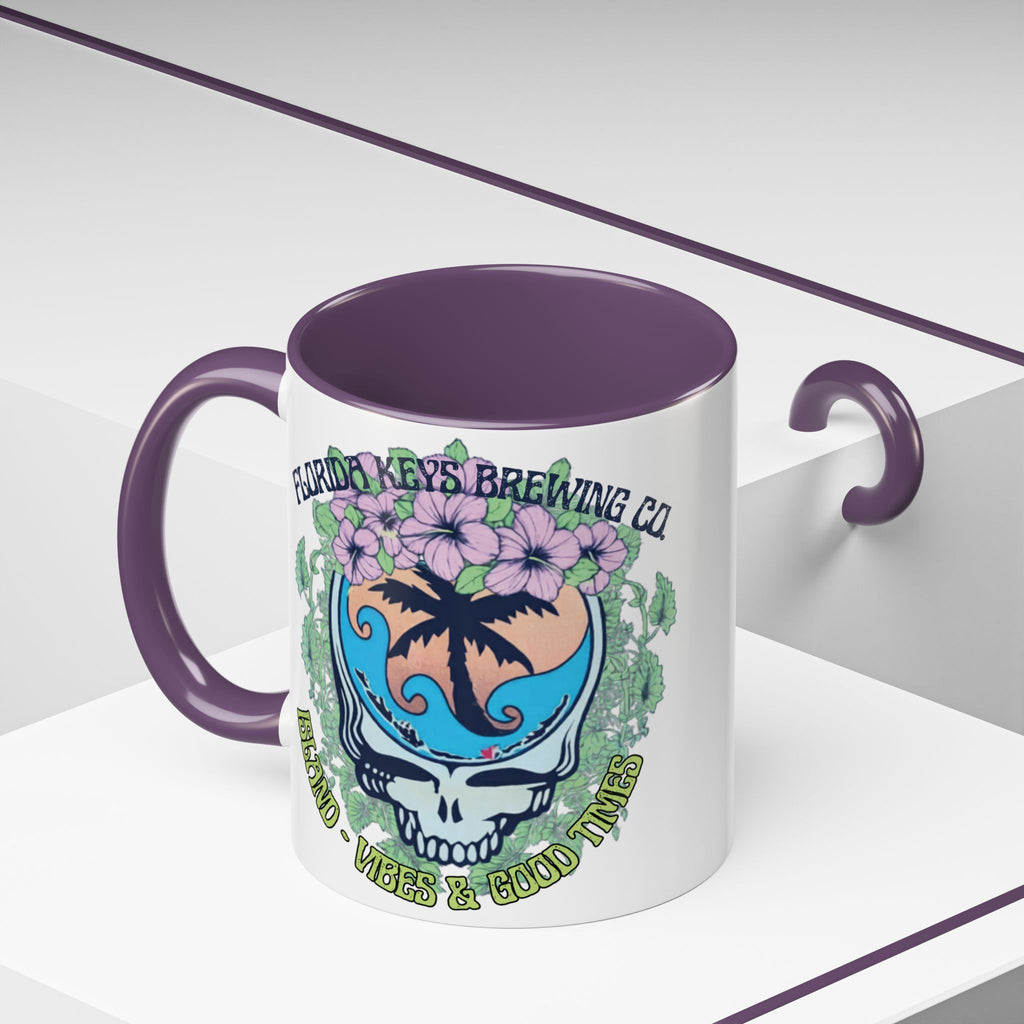 Coffee Mug — Tropical Island Vibes & Good Times Skull Design Key West Florida