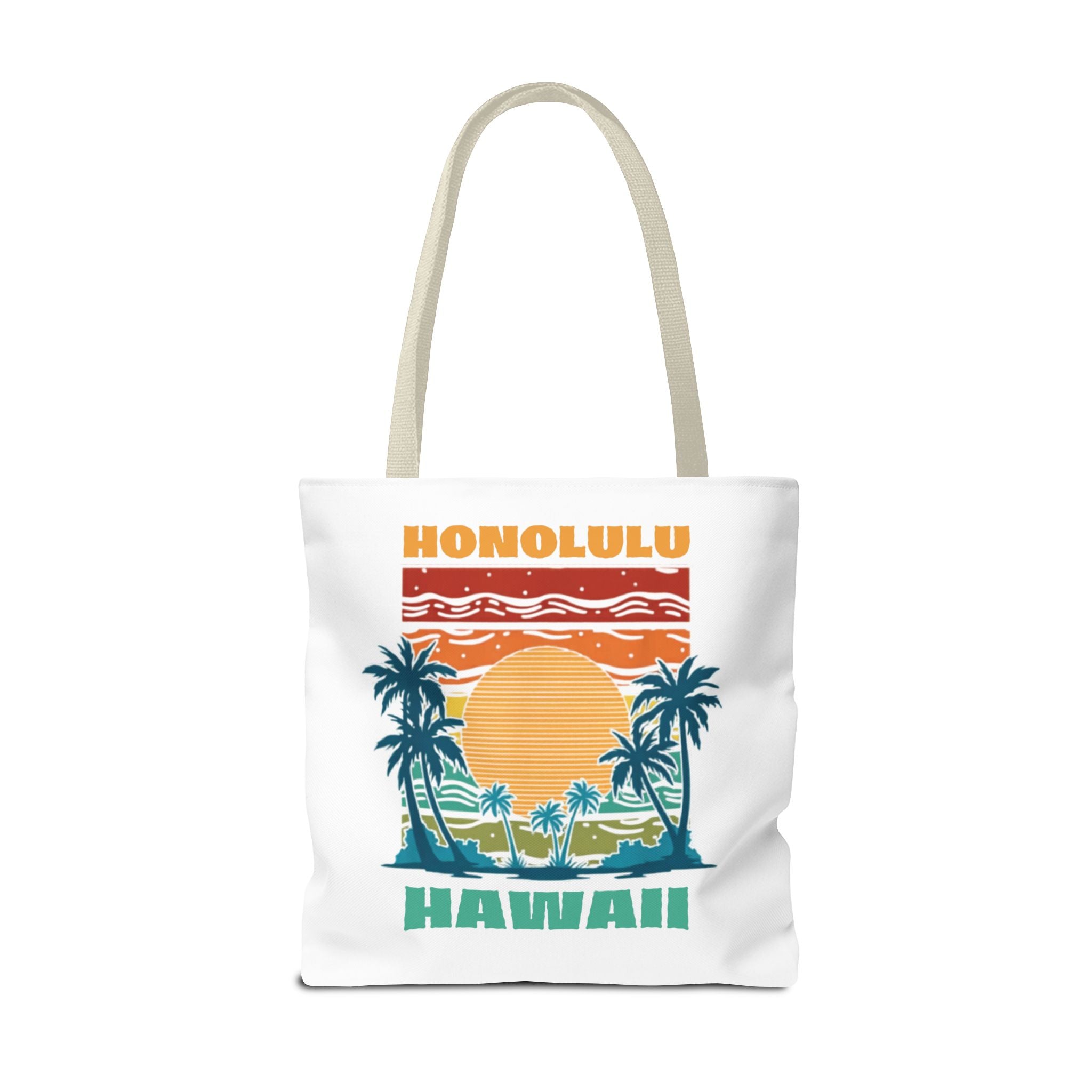 Honolulu Hawaii Sunset Tote Bag – Vintage Palm Beach Vacation Tote