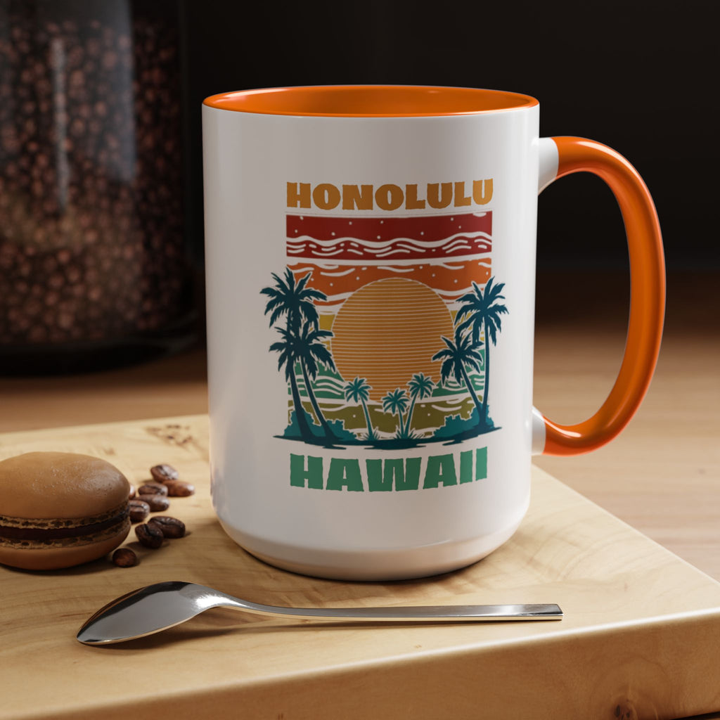 Honolulu Hawaii Vintage Sunset Coffee Mug (11/15oz)