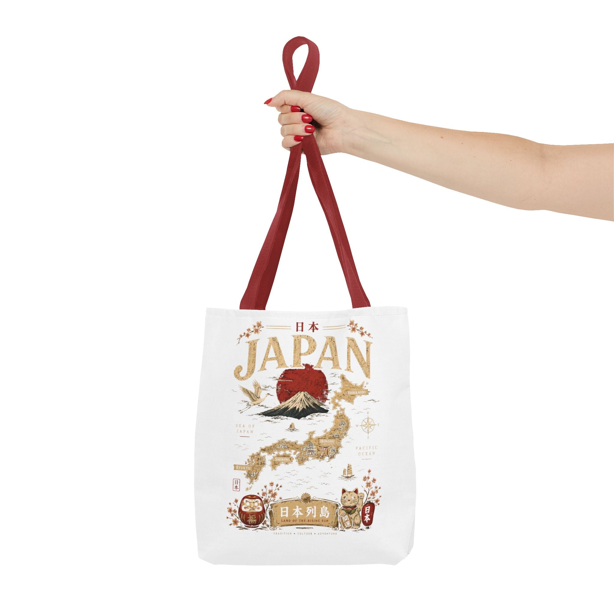 Japan Map Tote Bag – Mount Fuji & Rising Sun Travel Tote